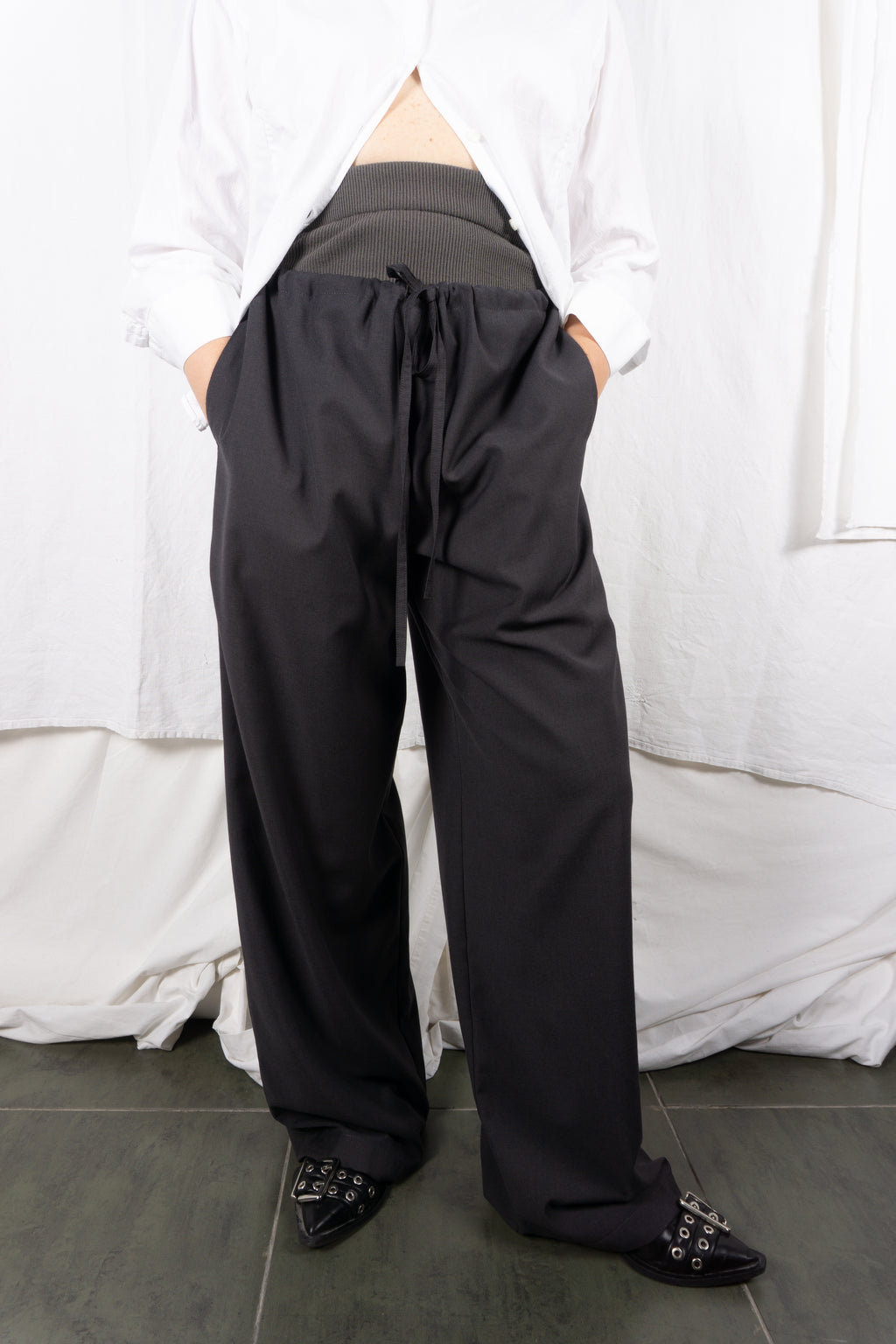 Y's Yohji Yamamoto 2010s wide pants – worn view | Recente Studio