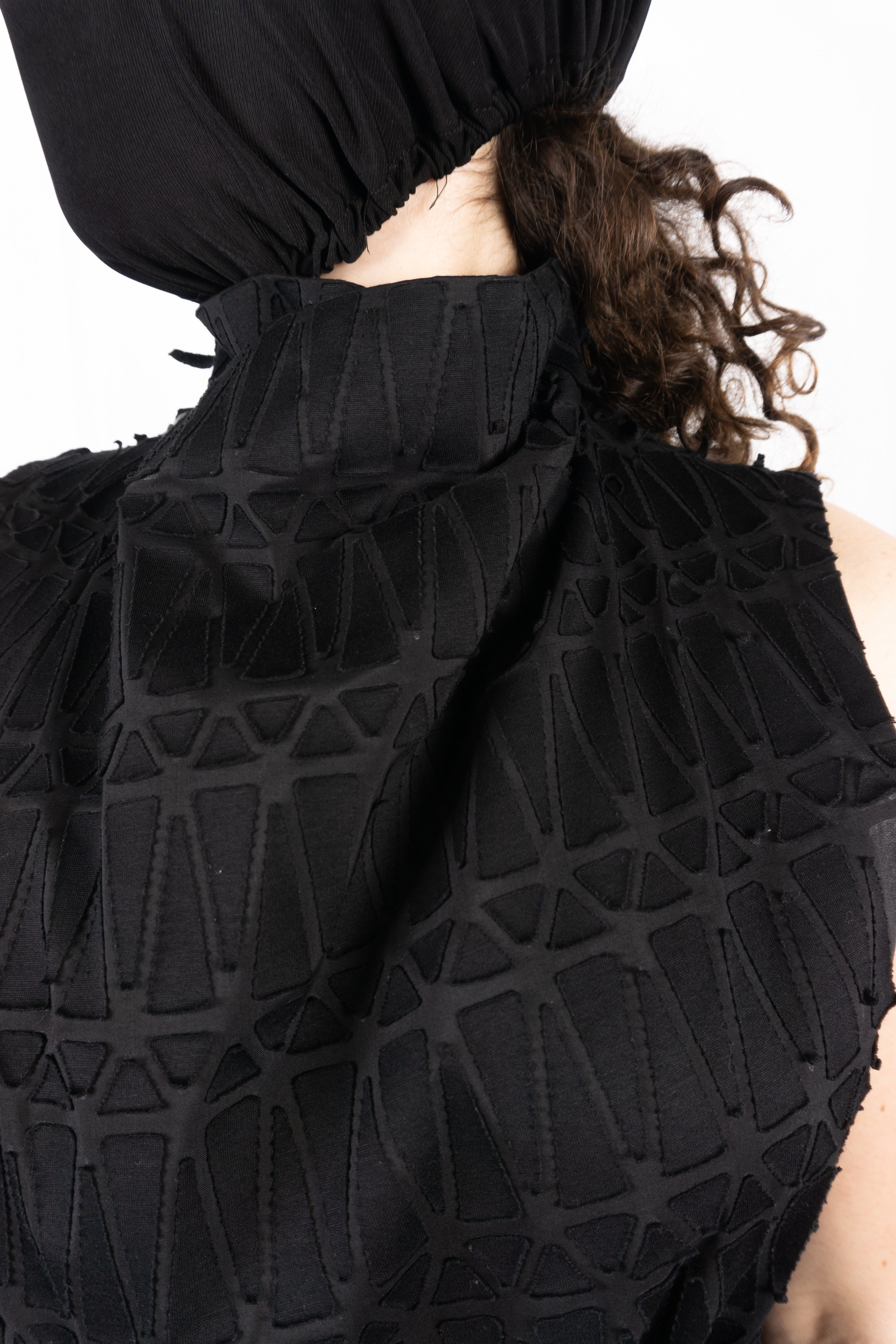 Issey Miyake SS17 sleeveless patches jacket – back view | Recente Studio