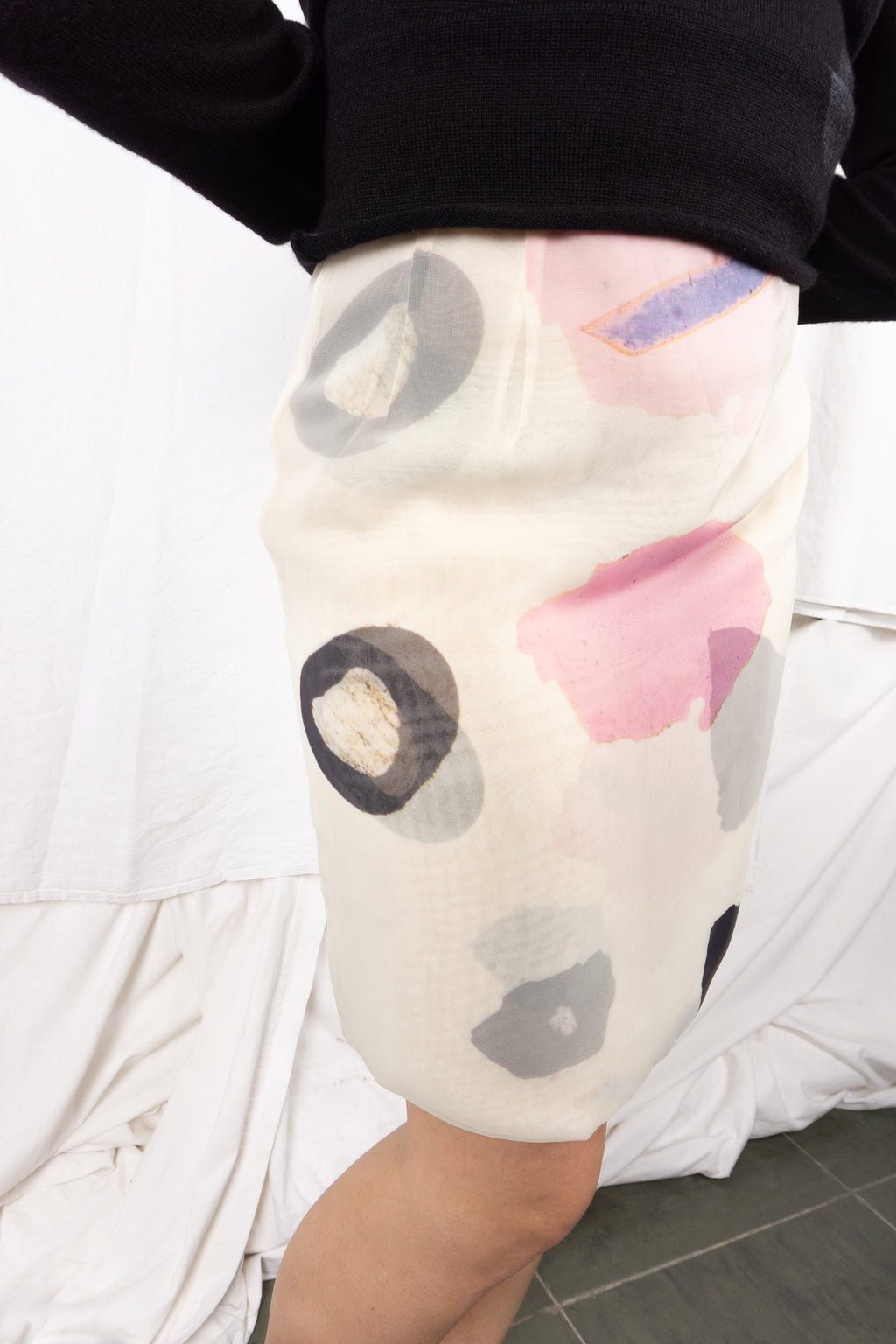 Comme des Garçons SS91 floral skirt – full length | Recente Studio