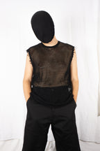 Junya Watanabe Man SS24 net vest – back view | Recente Studio
