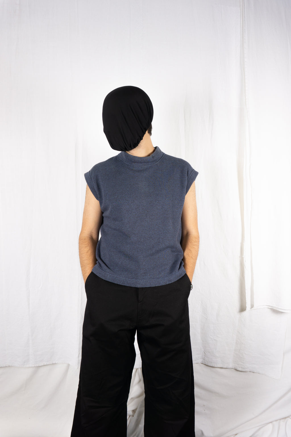 Issey Miyake Men 1980s logo vest – side view | Recente Studio