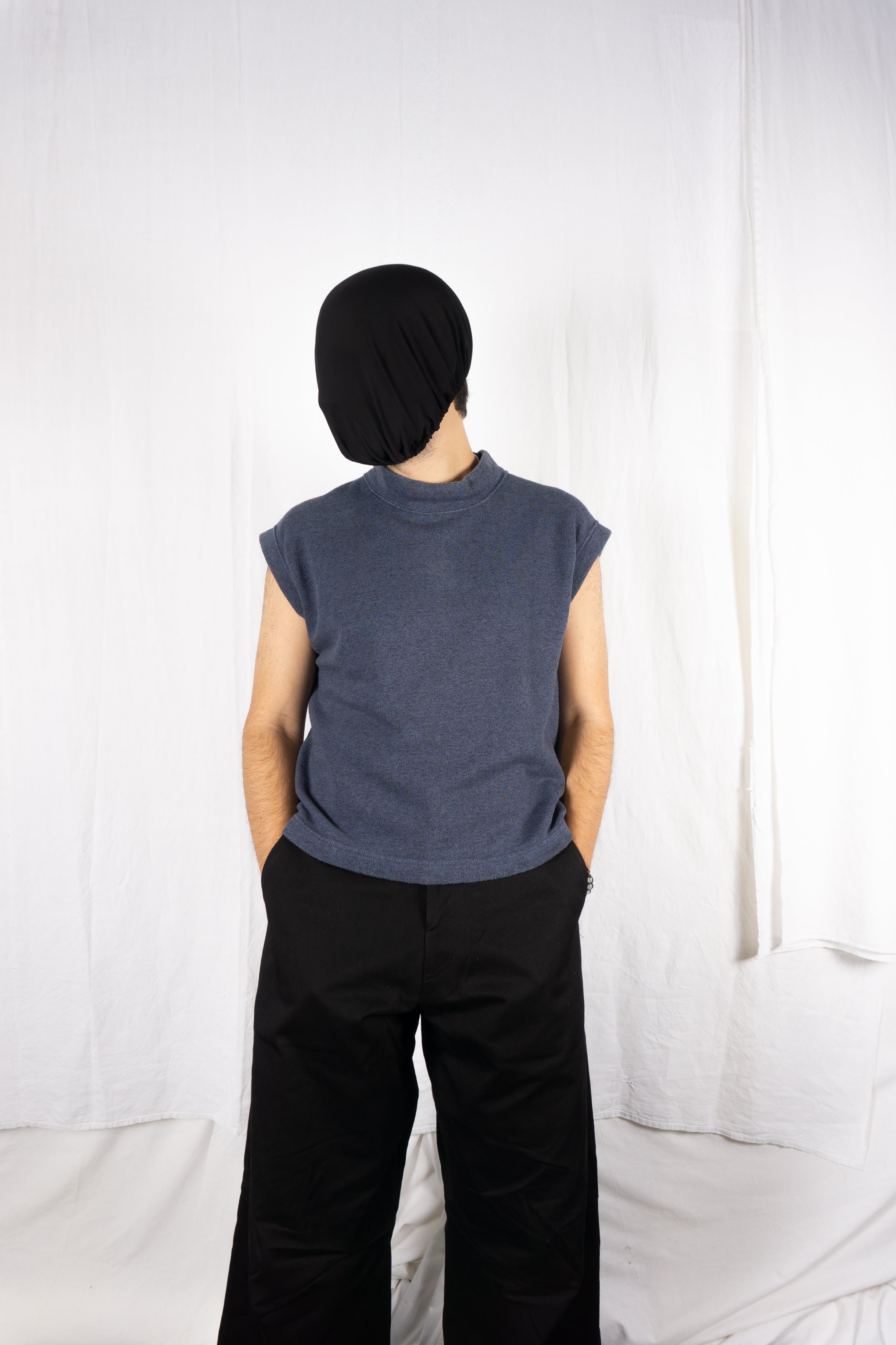 Issey Miyake Men 1980s logo vest – side view | Recente Studio