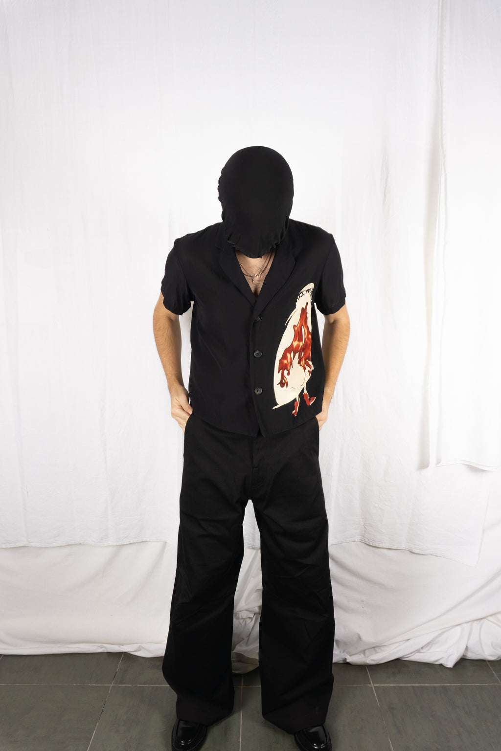 Y’s Yohji Yamamoto 2010s cropped shirt – side view | Recente Studio