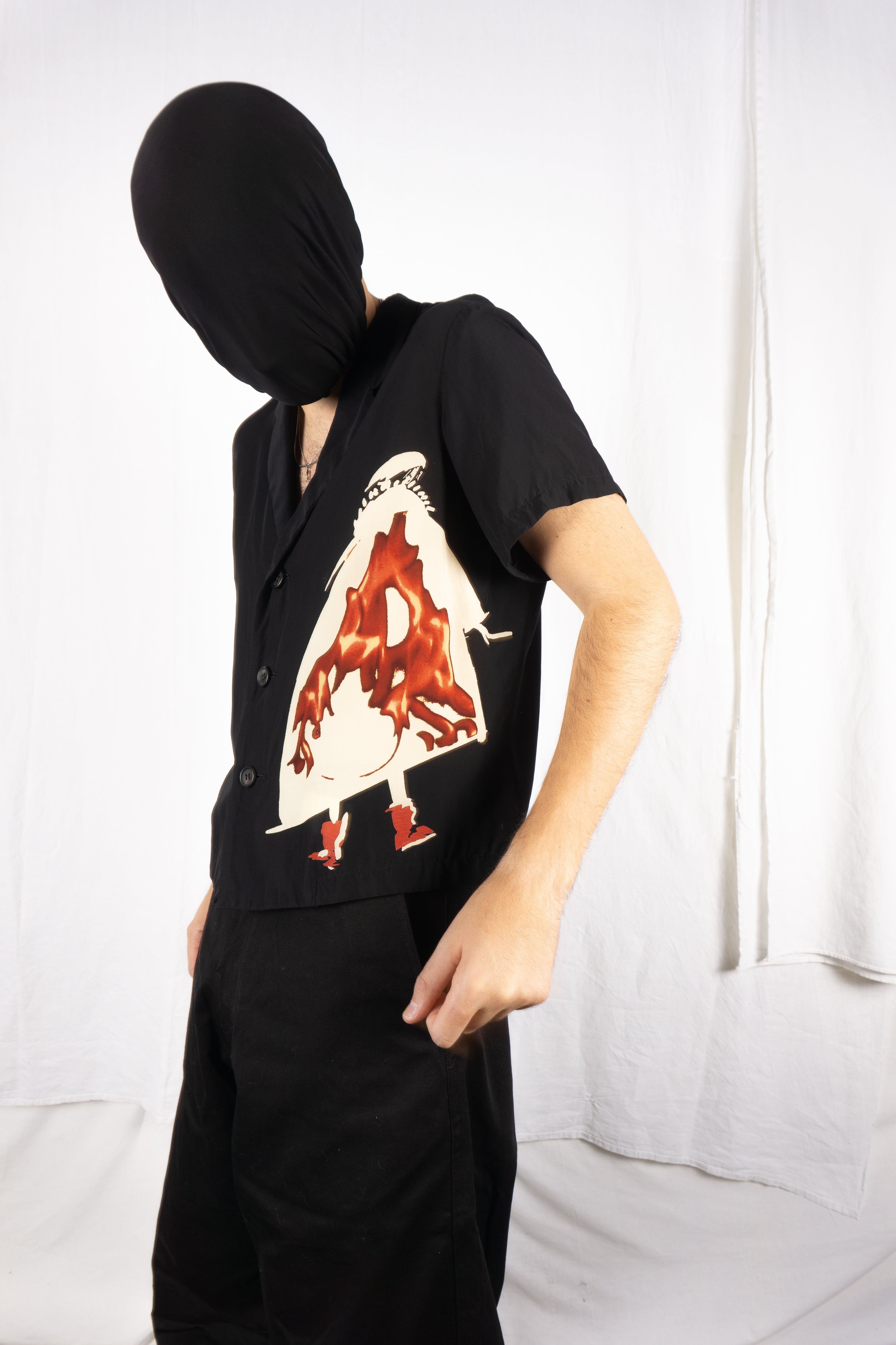 Y’s Yohji Yamamoto 2010s cropped shirt – back view | Recente Studio