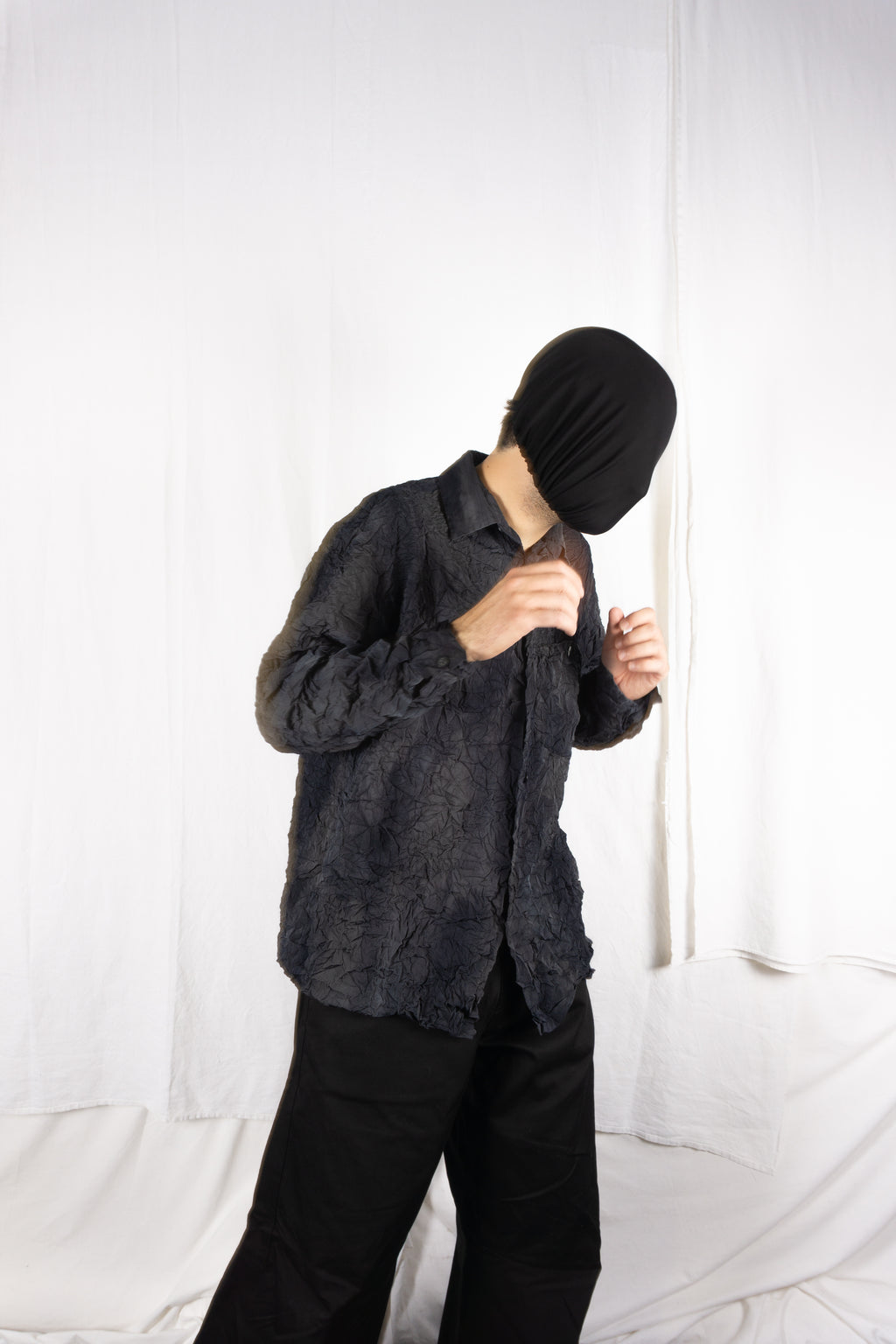 Issey Miyake AW93 crinkle shirt – back view | Recente Studio