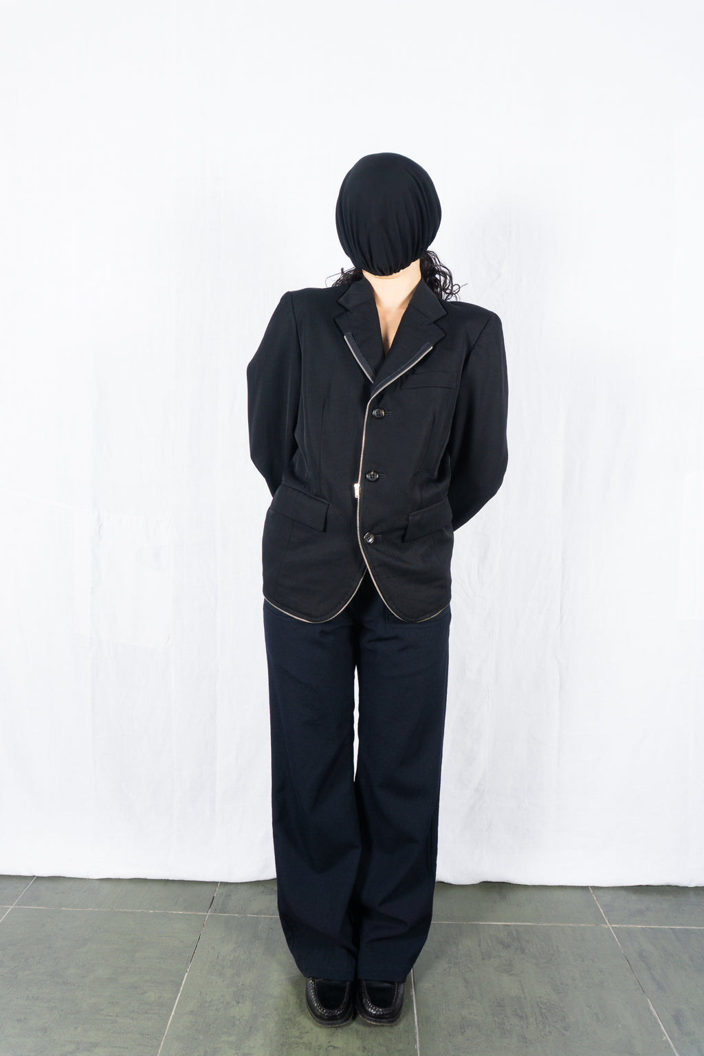 Comme des Garçons SS92 deformable zip jacket – open view | Recente Studio