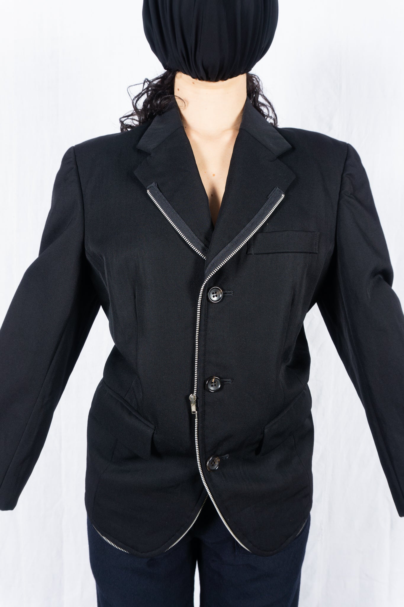 Comme des Garçons SS92 deformable zip jacket – side view | Recente Studio