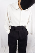 Issey Miyake Men 1990s high-waisted trousers – side view | Recente Studio