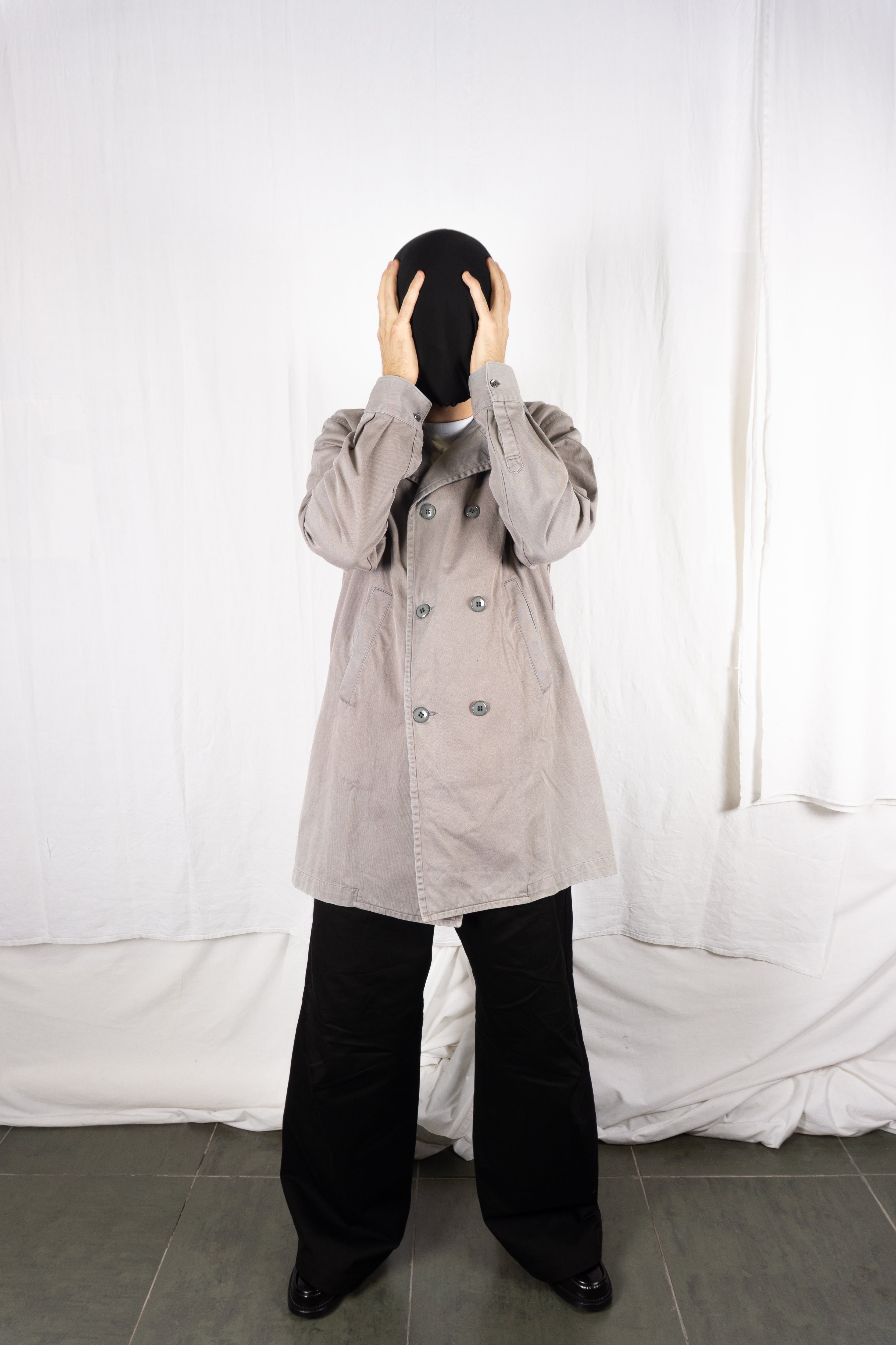 Comme des Garçons SHIRT 2000s double-breasted trench coat – side view | Recente Studio