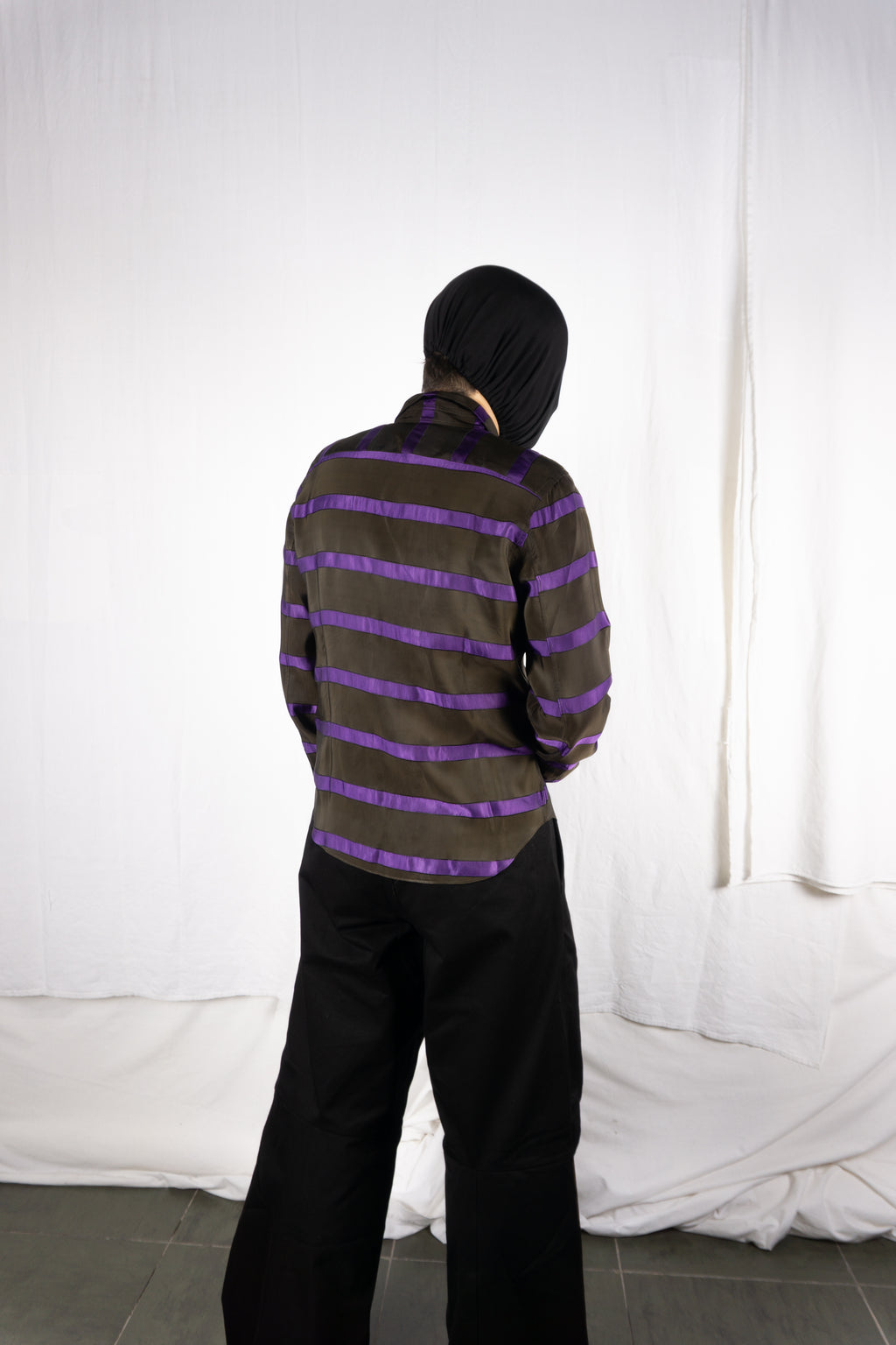 Comme des Garçons Homme Plus A/W 2001 psychedelic shirt – worn view | Recente Studio