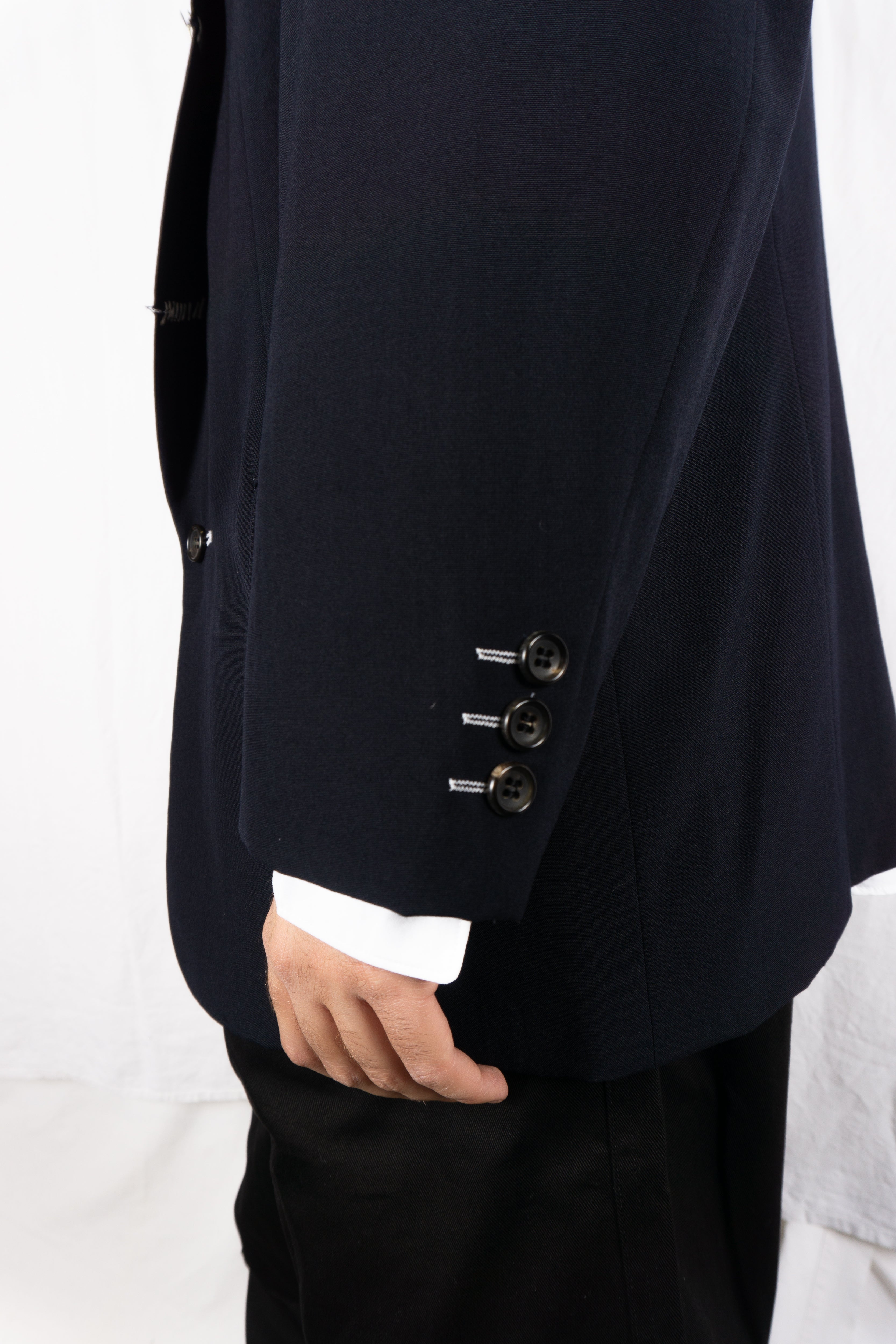 Comme des Garçons Homme Plus S/S 1992 stitched jacket – worn view | Recente Studio