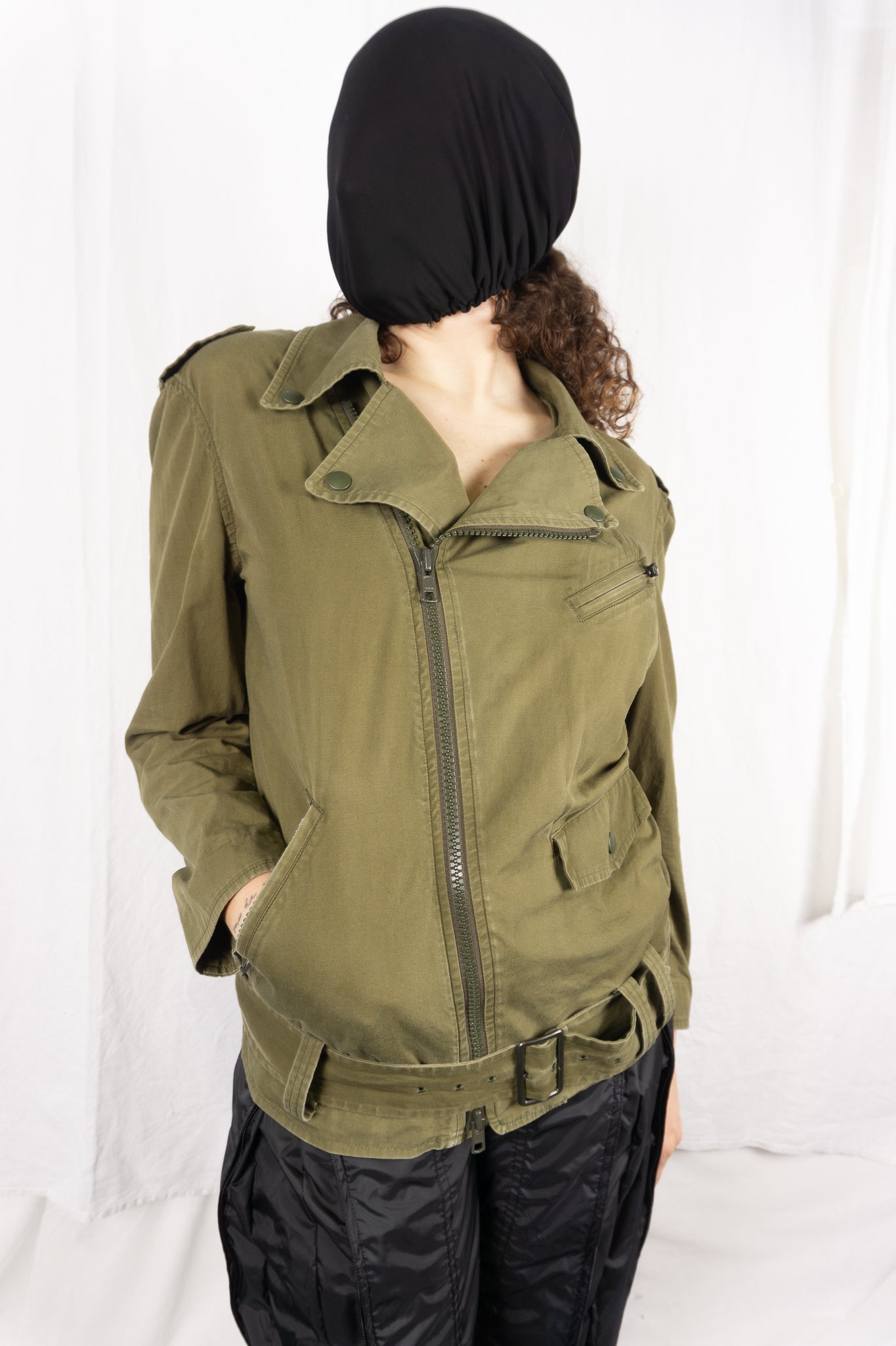 Yohji Yamamoto Regulation SS13 biker jacket – worn view | Recente Studio