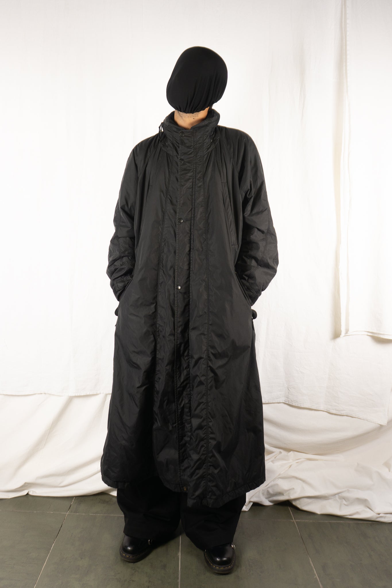 Issey Miyake Men White Label 2000s parachute coat – front view | Recente Studio