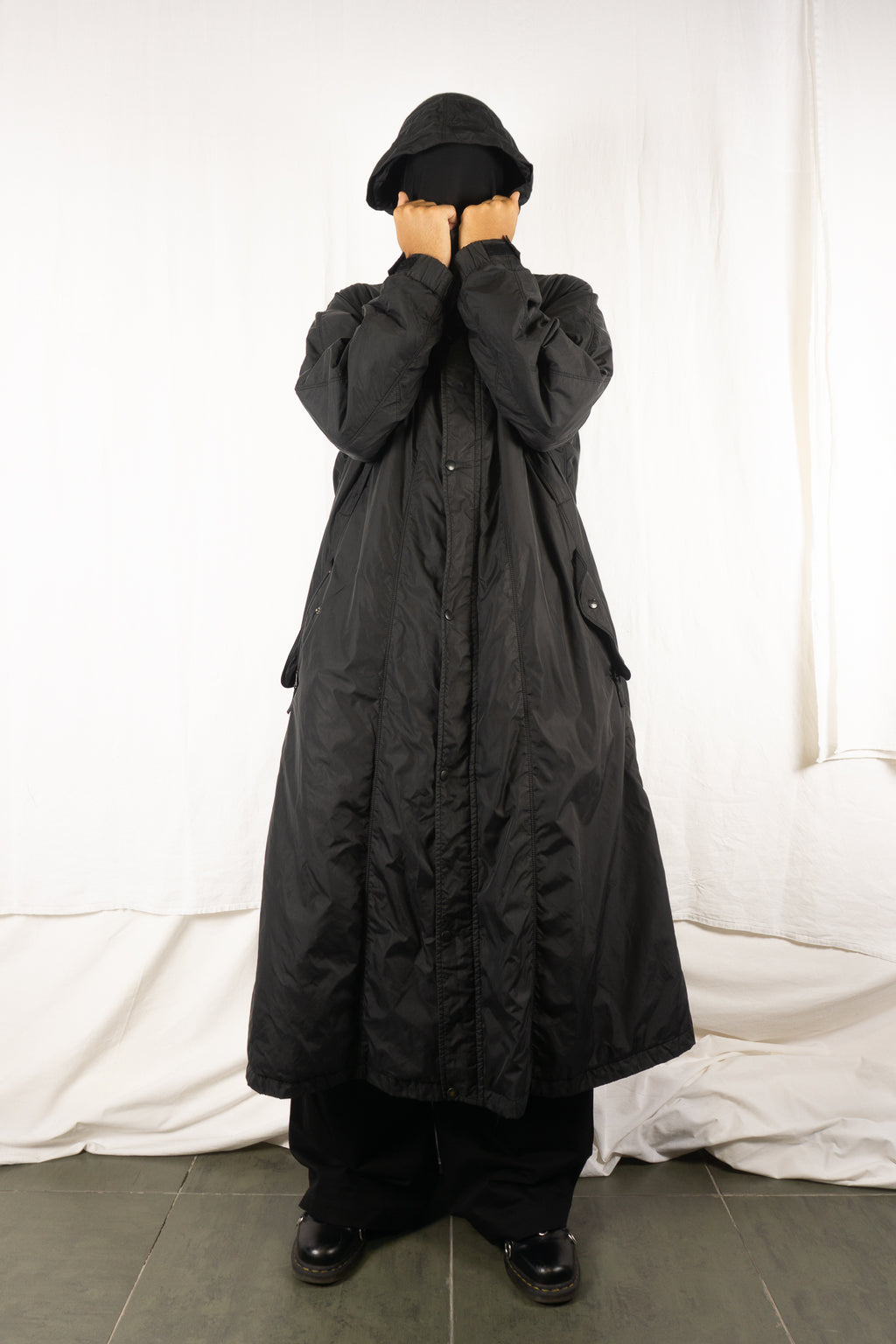 Issey Miyake Men White Label 2000s parachute coat – collar detail | Recente Studio