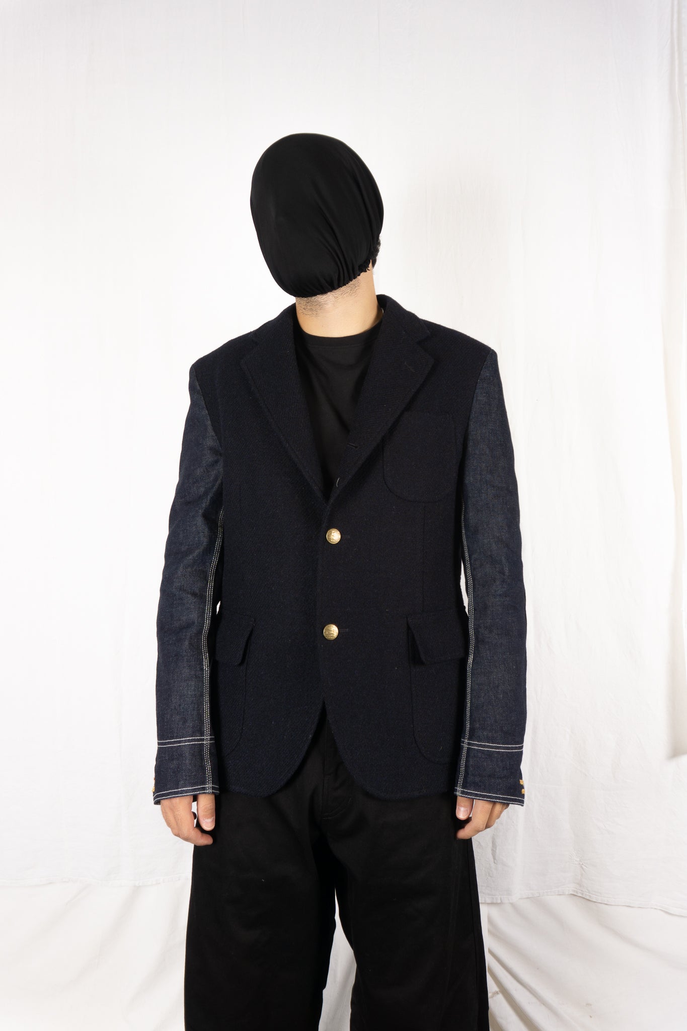 Junya Watanabe Man A/W 2019 wool denim sleeves jacket – front view | Recente Studio