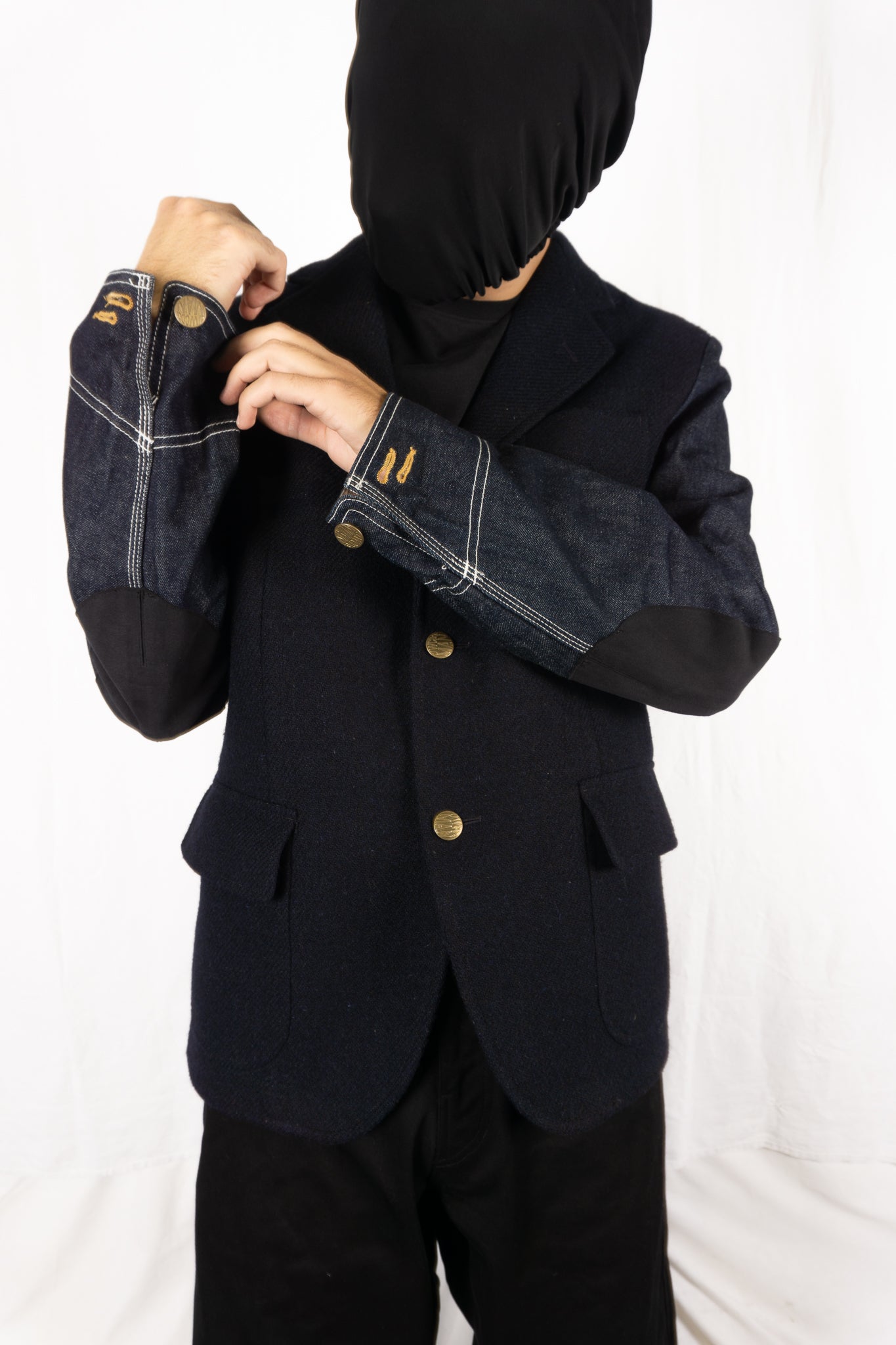 Junya Watanabe Man AW19 wool denim sleeves jacket – back view | Recente Studio