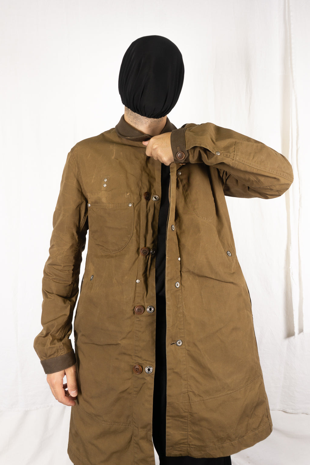 Junya Watanabe Man x Seil Marschall S/S 2014 reversible coat – side view | Recente Studio