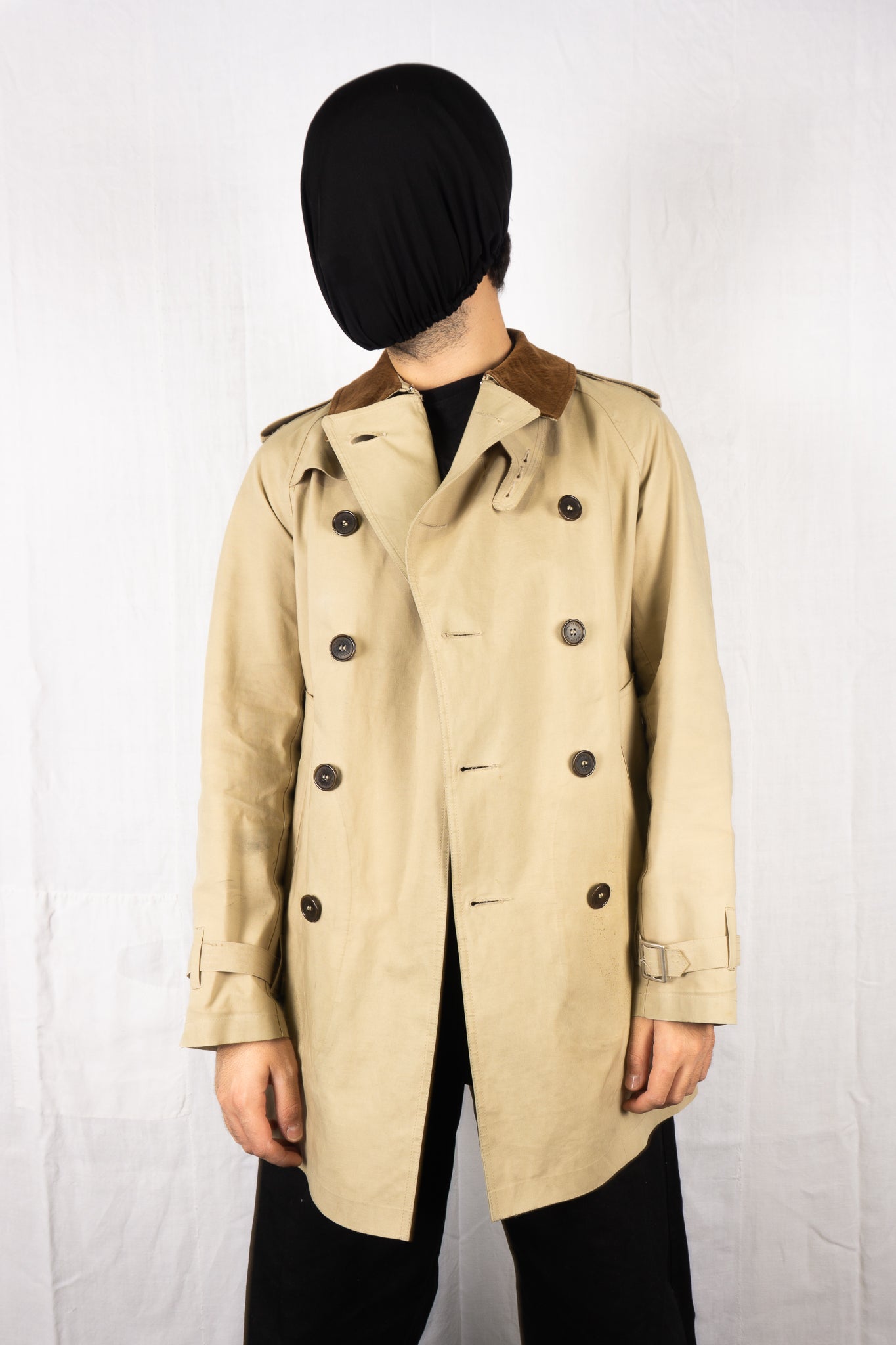 Junya Watanabe Man x Mackintosh S/S 2010 beige trench coat – side view | Recente Studio