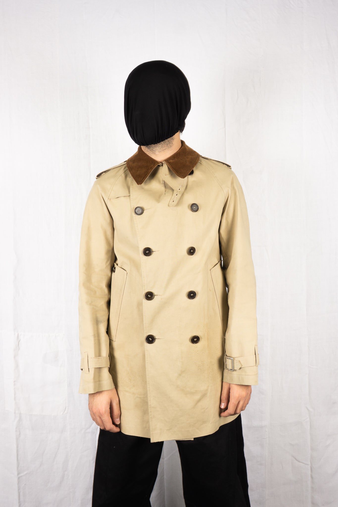 Junya Watanabe Man x Mackintosh S/S 2010 beige trench coat – front view | Recente Studio