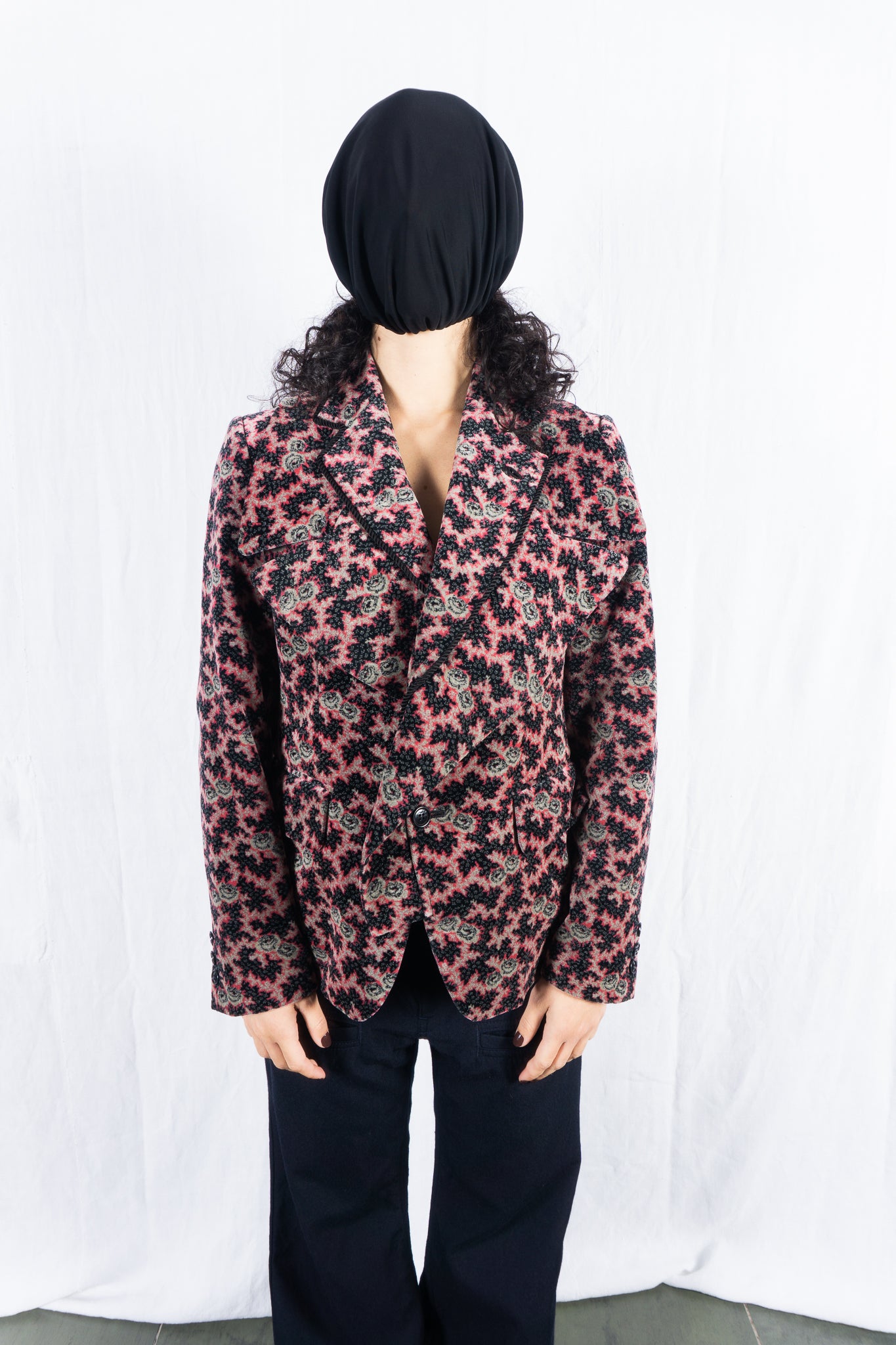 Comme des Garçons A/W 2001 printed velvet jacket – open front | Recente Studio