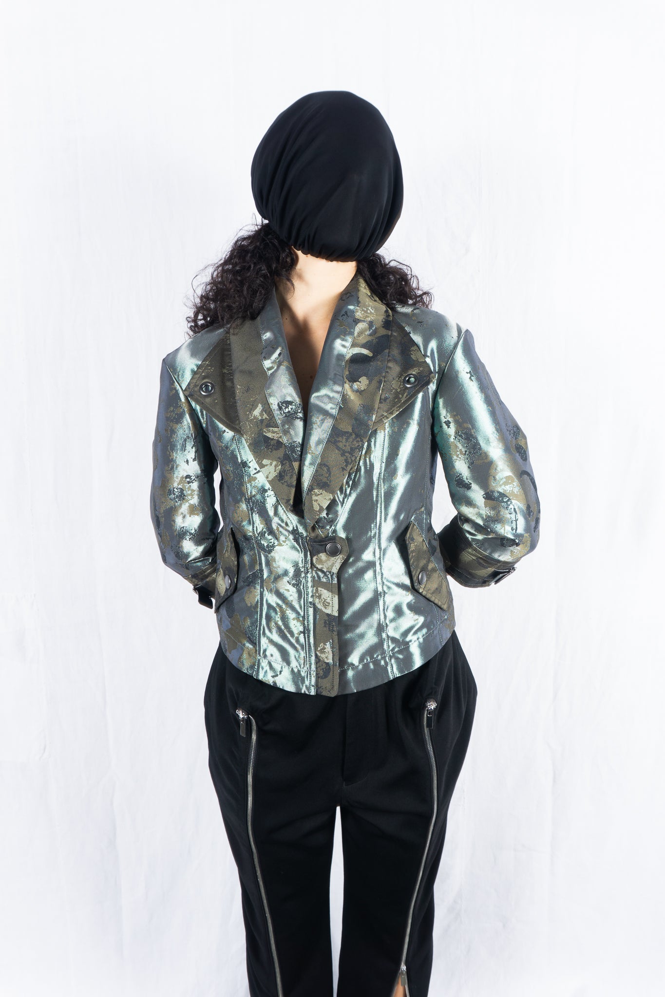 Issey Miyake S/S 2009 printed 3/4 sleeve jacket – front view | Recente Studio