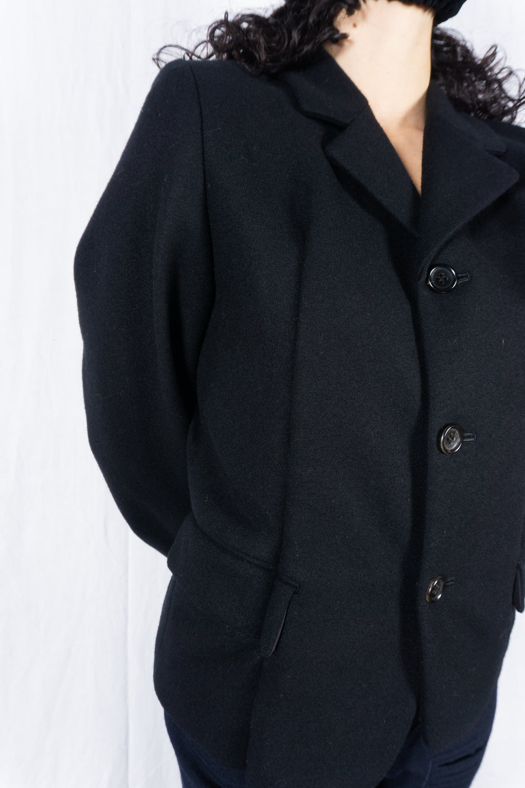 Comme des Garçons AW95 wool jacket – side view | Recente Studio