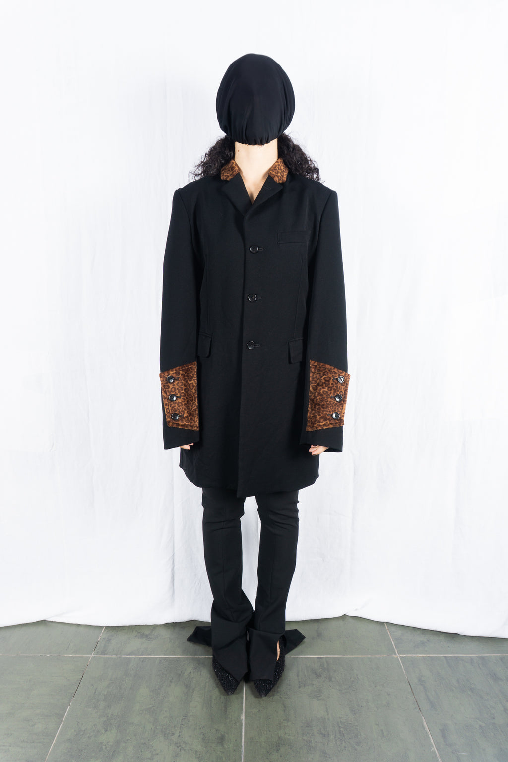 BLACK Comme des Garçons S/S 2015 leopard coat – front view | Recente Studio