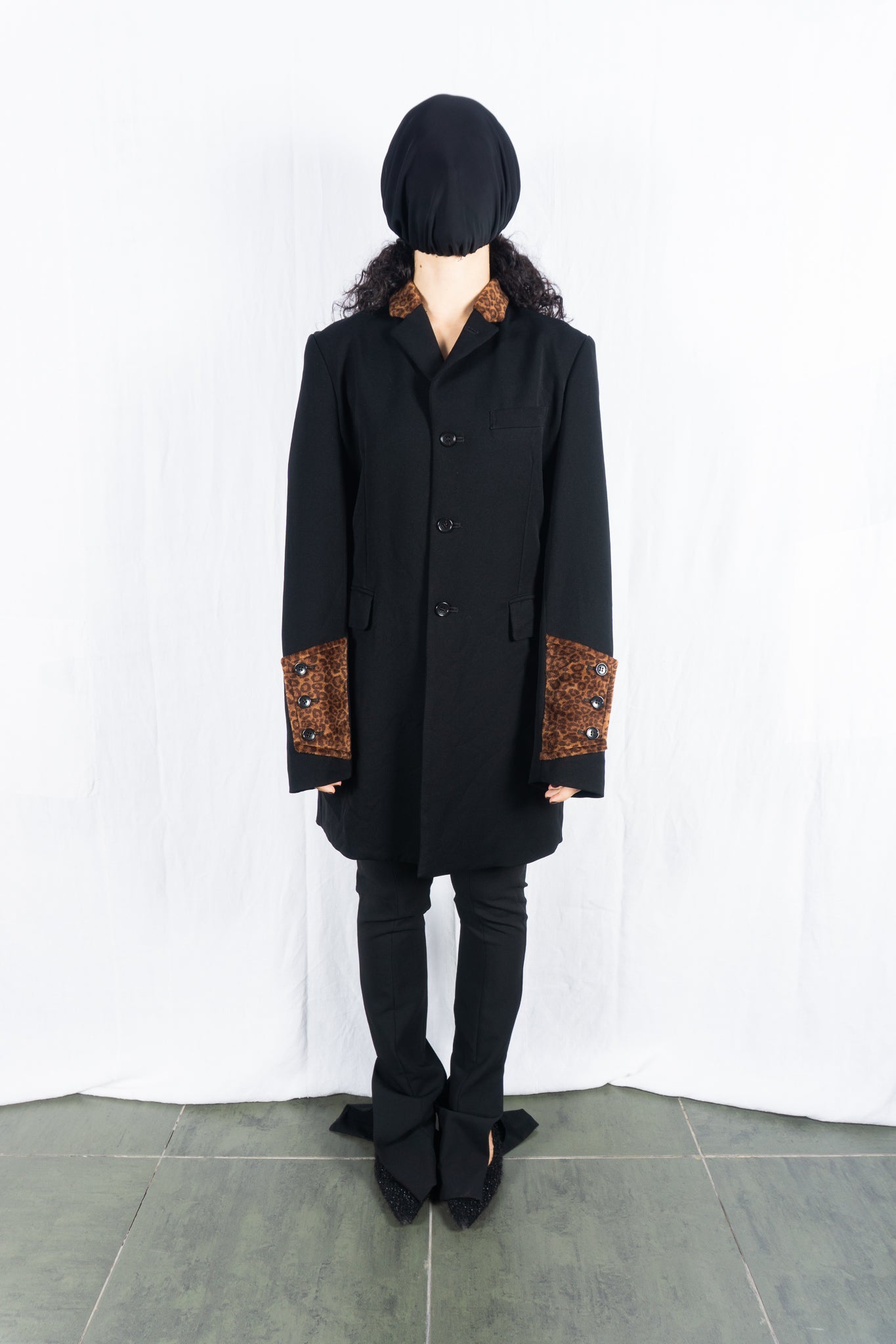 BLACK Comme des Garçons S/S 2015 leopard coat – front view | Recente Studio