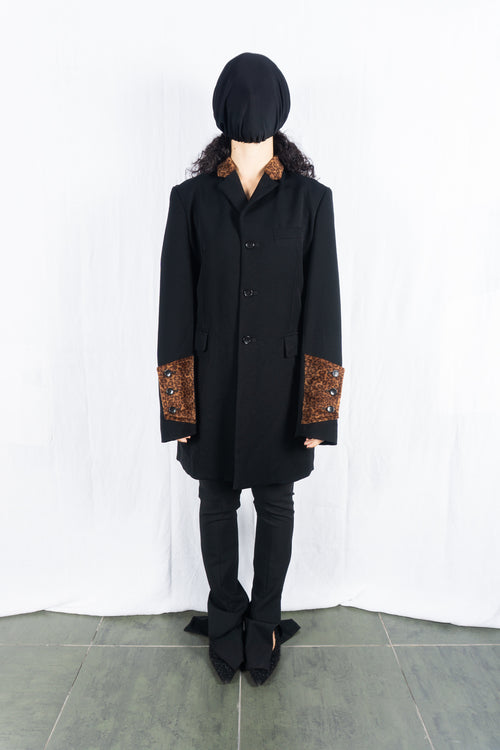 BLACK Comme des Garçons S/S 2015 leopard coat – front view | Recente Studio