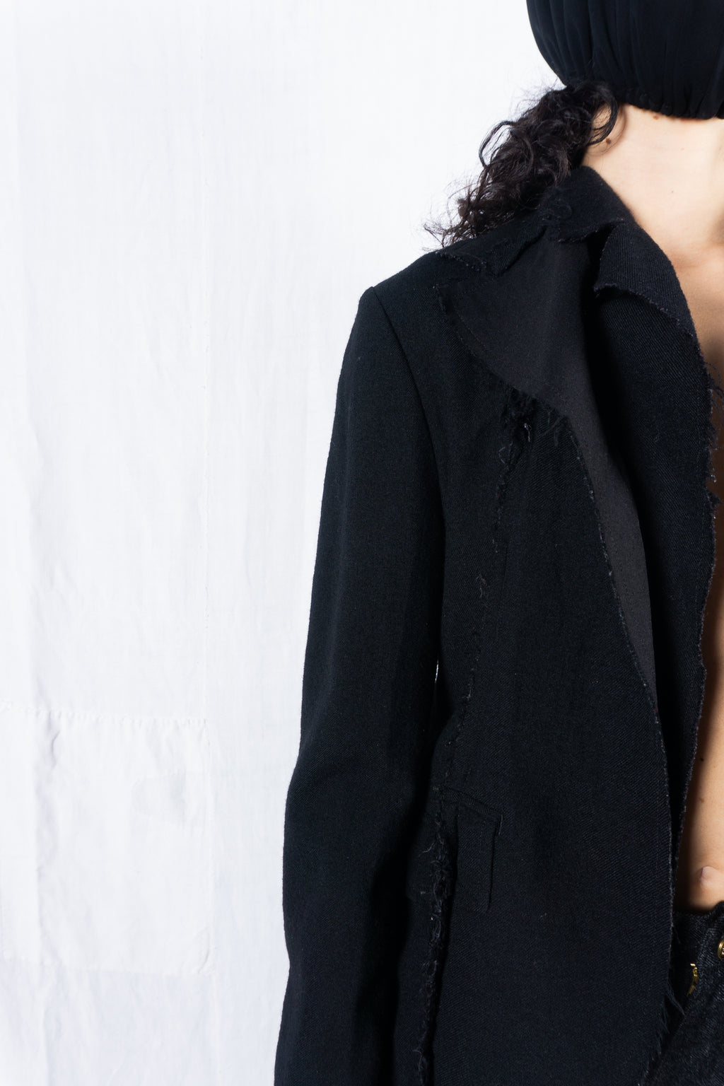 tricot Comme des Garçons A/W 2003 cut fringe jacket – open front | Recente Studio