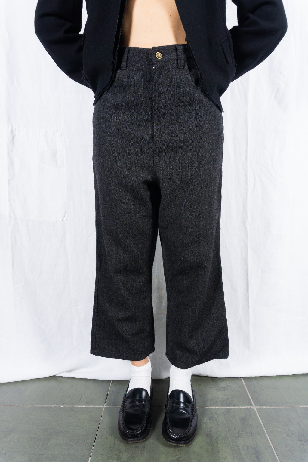 tricot Comme des Garçons AW11 wide pants – side view | Recente Studio