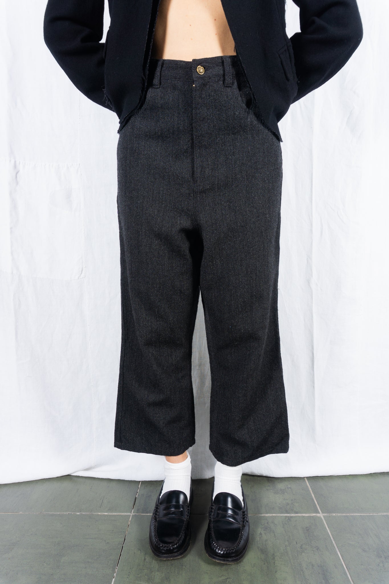 tricot Comme des Garçons AW11 wide pants – side view | Recente Studio