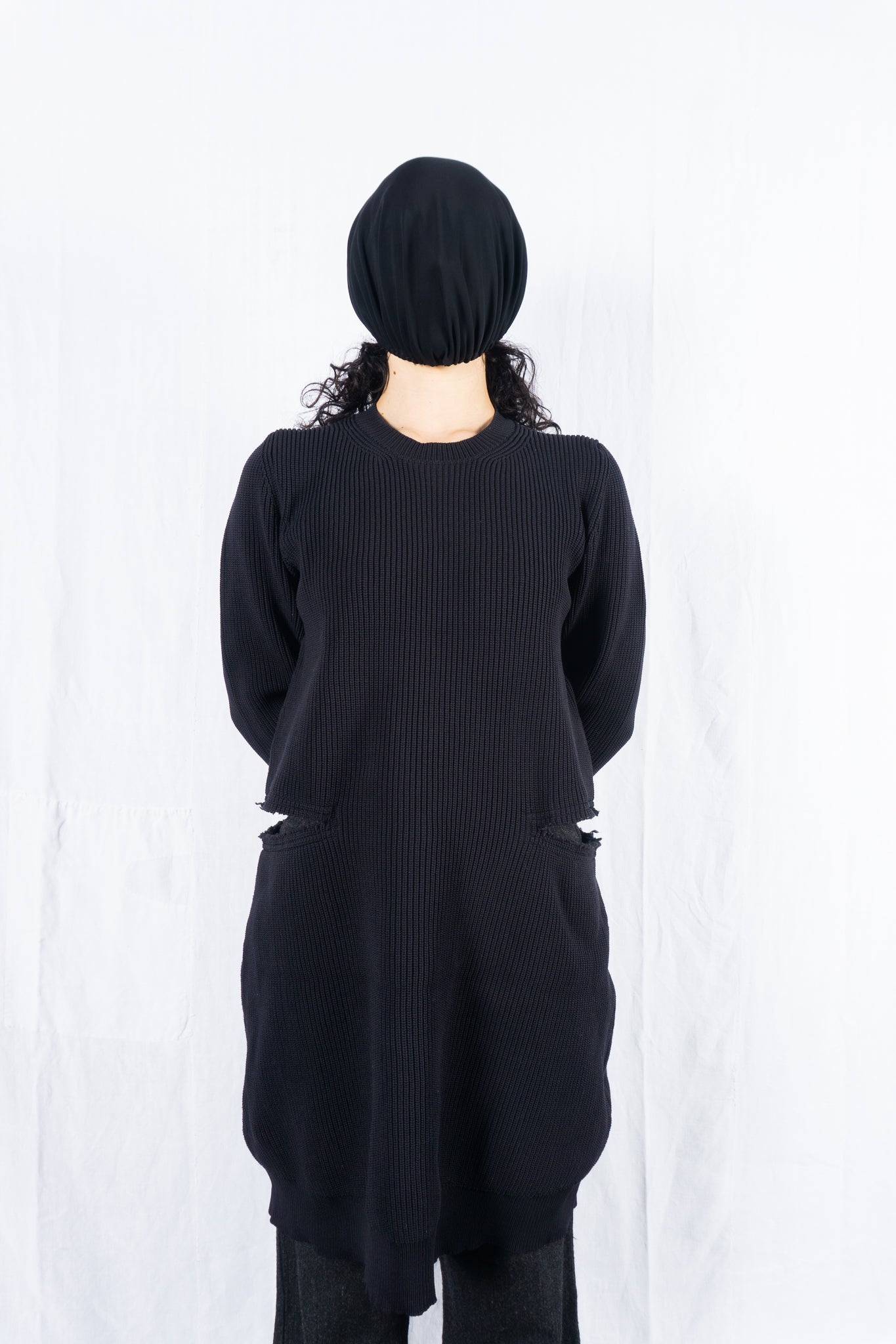 Comme des Garçons S/S 2019 cut-out knitwear – front view | Recente Studio