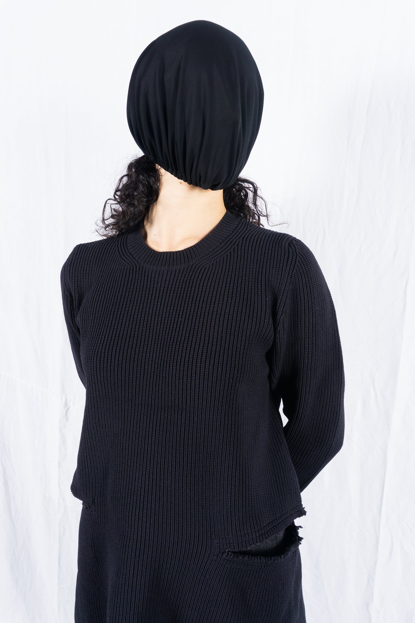 Comme des Garçons SS19 cut-out knitwear – side view | Recente Studio