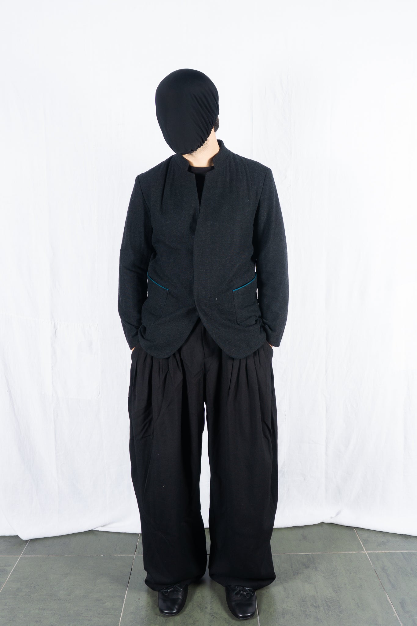 Issey Miyake Men AW20 mao collar jacket – open front | Recente Studio