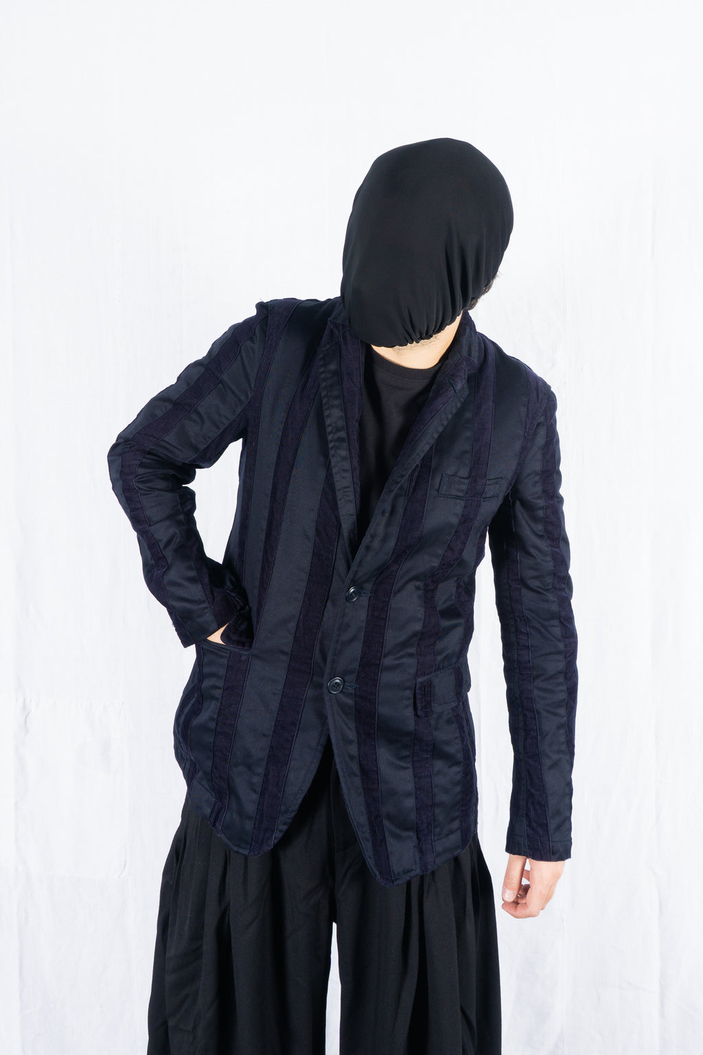Comme des Garçons Homme Plus SS11 pinstriped jacket – side view | Recente Studio