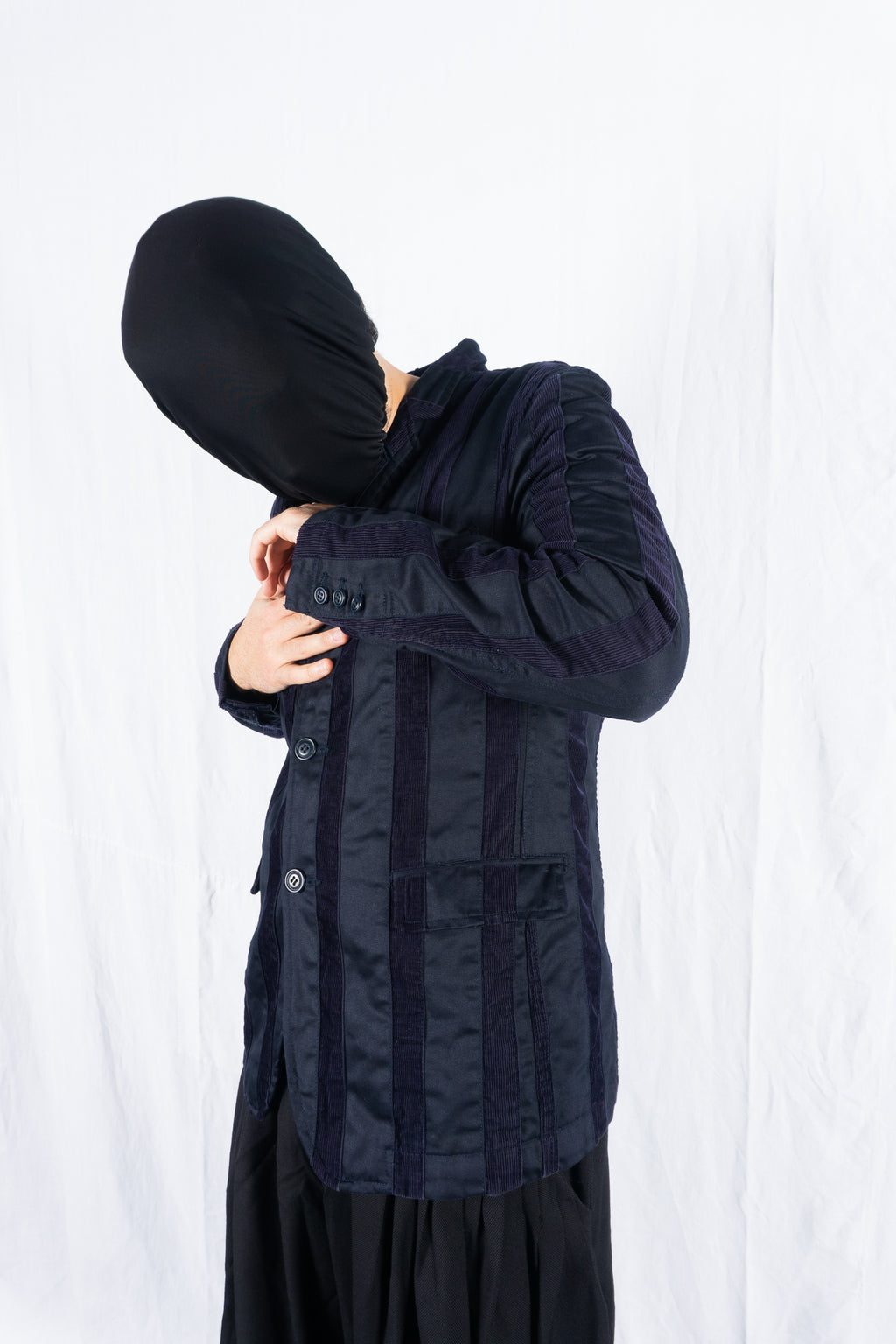 Comme des Garçons Homme Plus SS11 pinstriped jacket – open front | Recente Studio