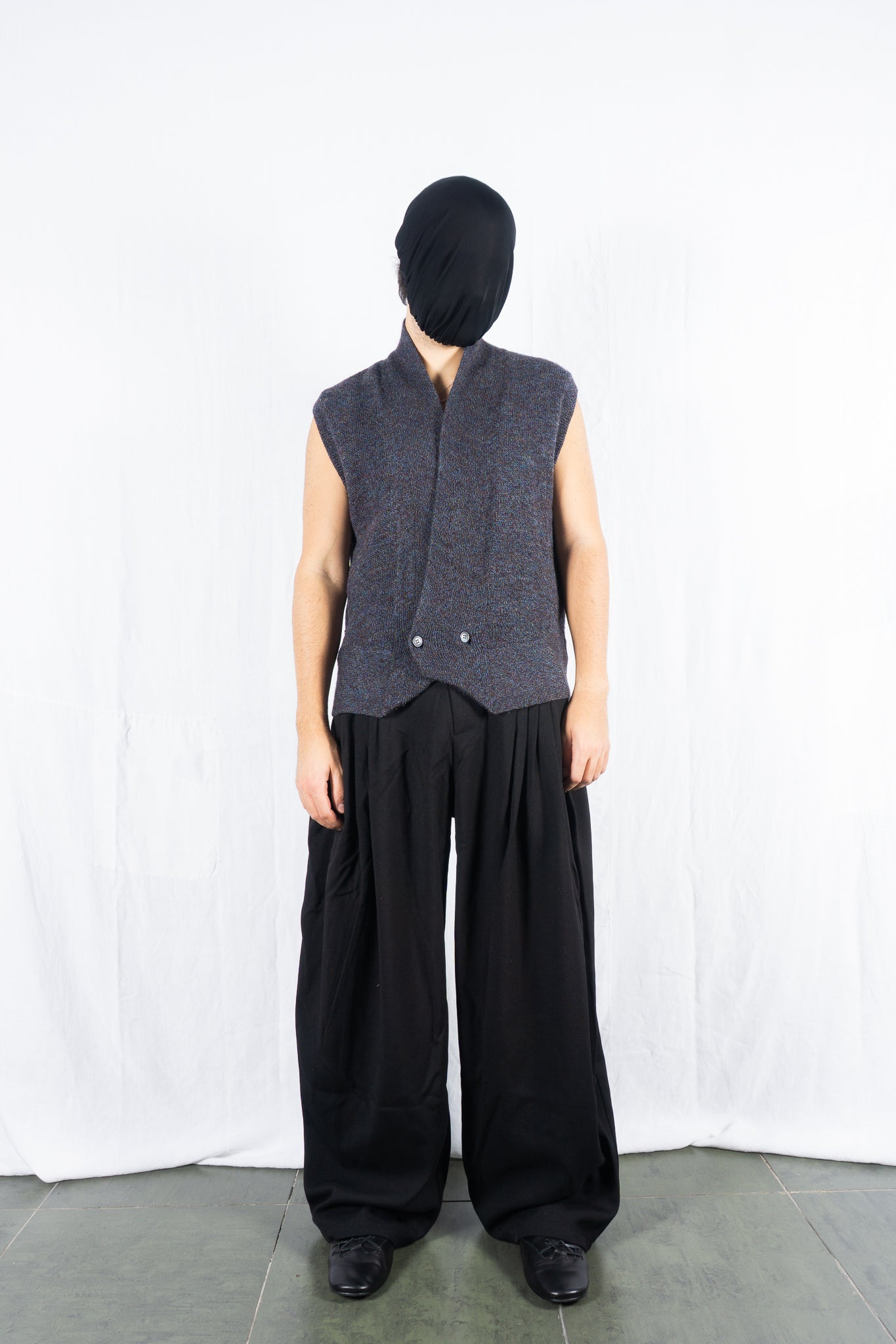 Issey Miyake Men 1980s knit waistcoat – front view | Recente Studio