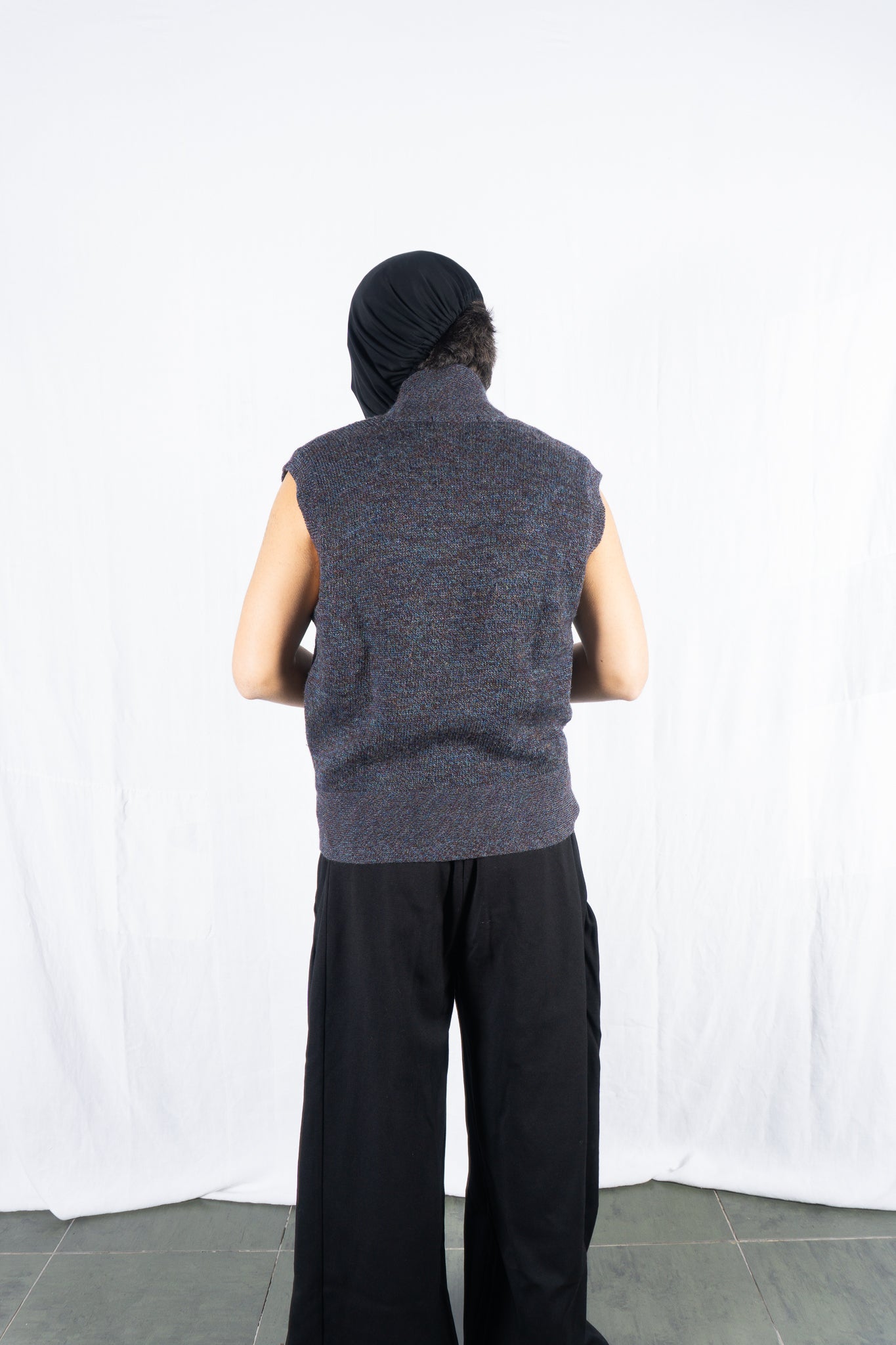 Issey Miyake Men 1980s knit waistcoat – back view | Recente Studio