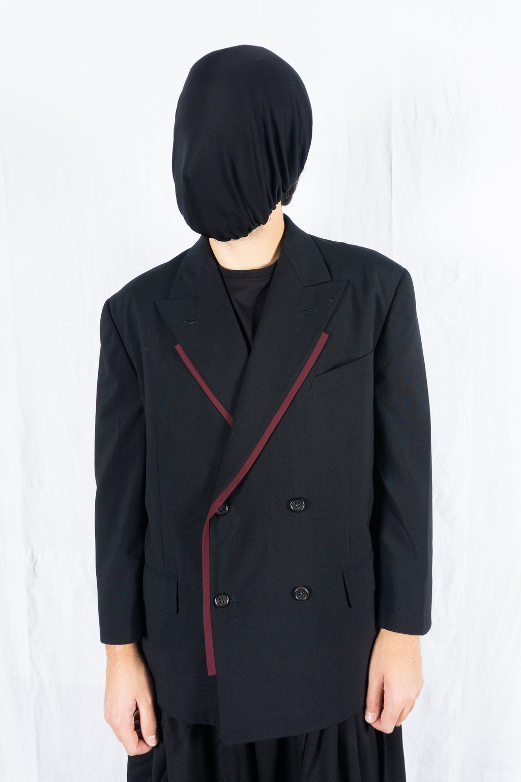 Comme des Garçons Homme Plus S/S 1990 red stripe jacket – side view | Recente Studio