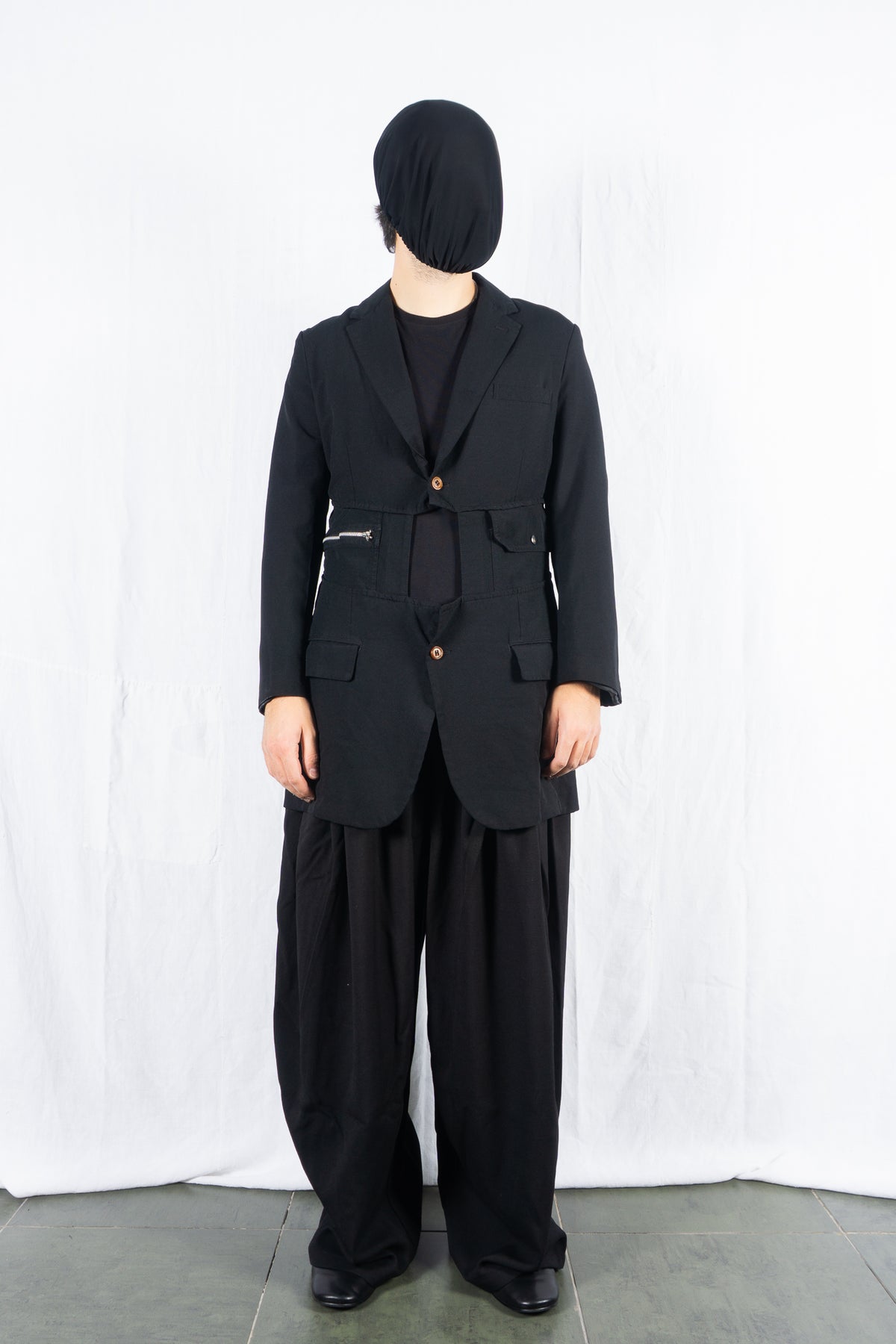 Comme des Garçons Homme Plus S/S 2020 long deconstructed jacket – front view | Recente Studio