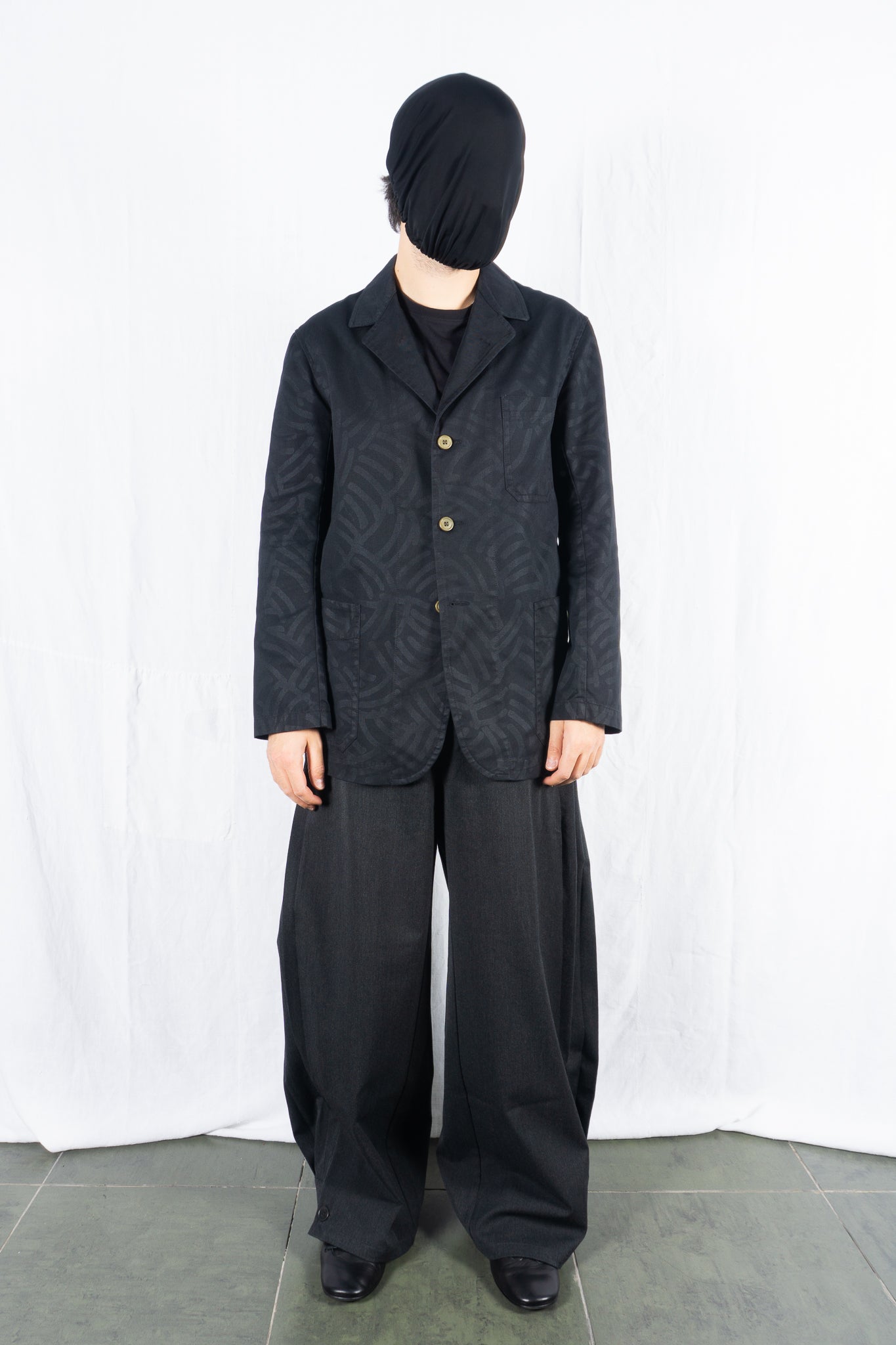 Comme des Garçons SHIRT 2010s acetate print jacket – side view | Recente Studio