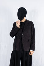 Maison Mihara Yasuhiro 2010s velvet jacket – collar detail | Recente Studio