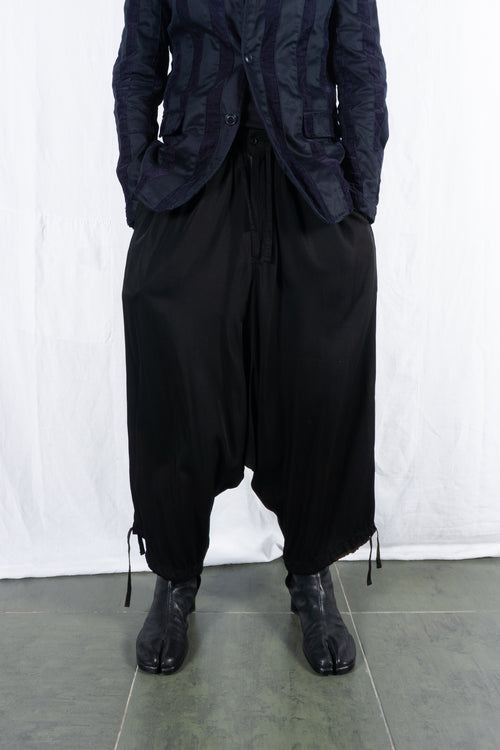 Yohji Yamamoto Pour Homme S/S 2019 low-rise pants – front view | Recente Studio