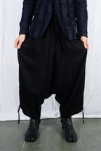 Yohji Yamamoto Pour Homme S/S 2019 low-rise pants – side view | Recente Studio