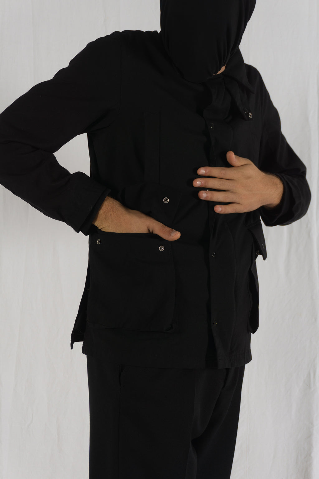 Number (N)ine Takahiro Miyashita multipocket jacket – side view | Recente Studio