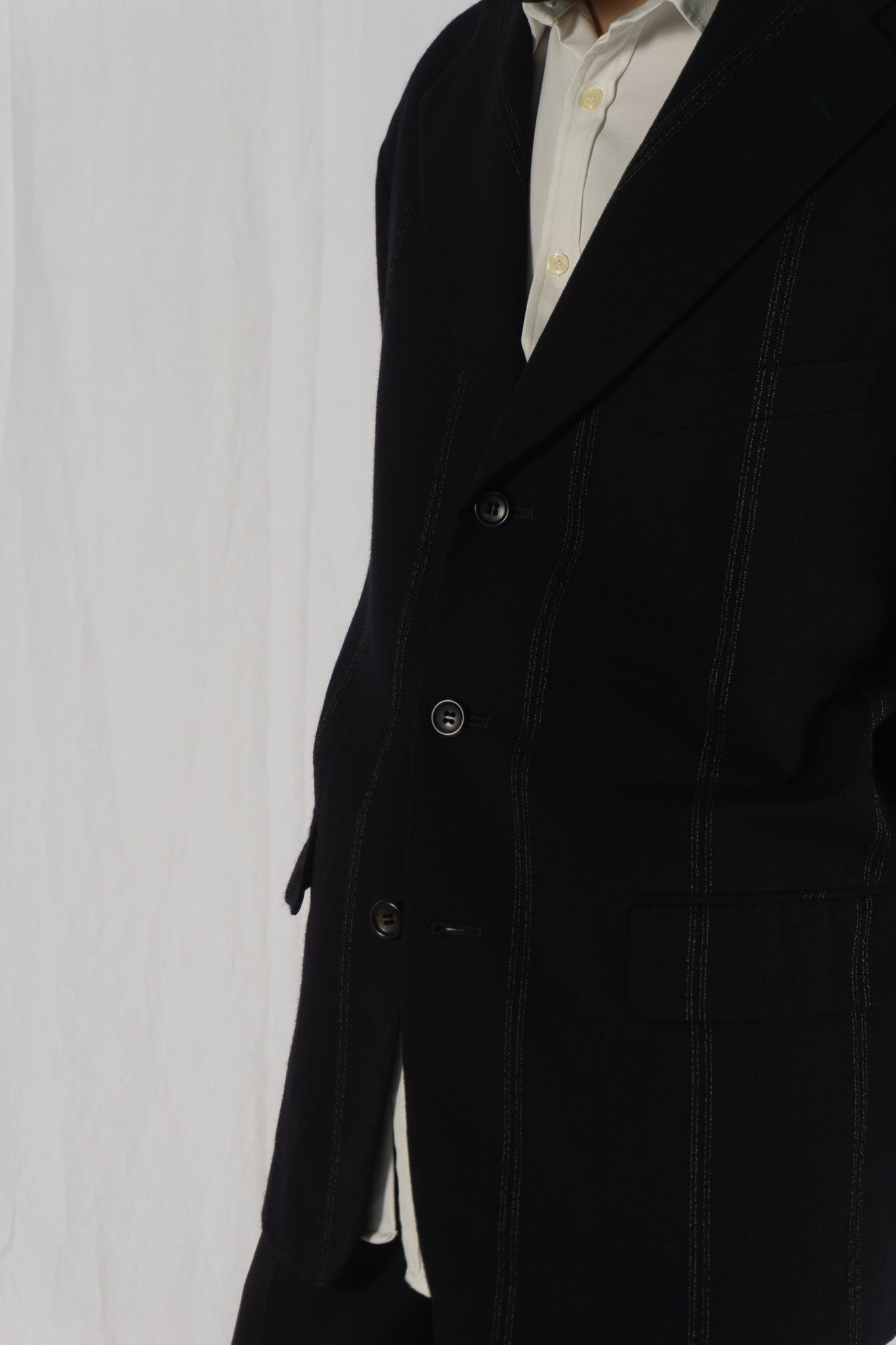 Comme des Garçons Homme Plus A/W 1985 oversize pinstripe jacket – full length | Recente Studio