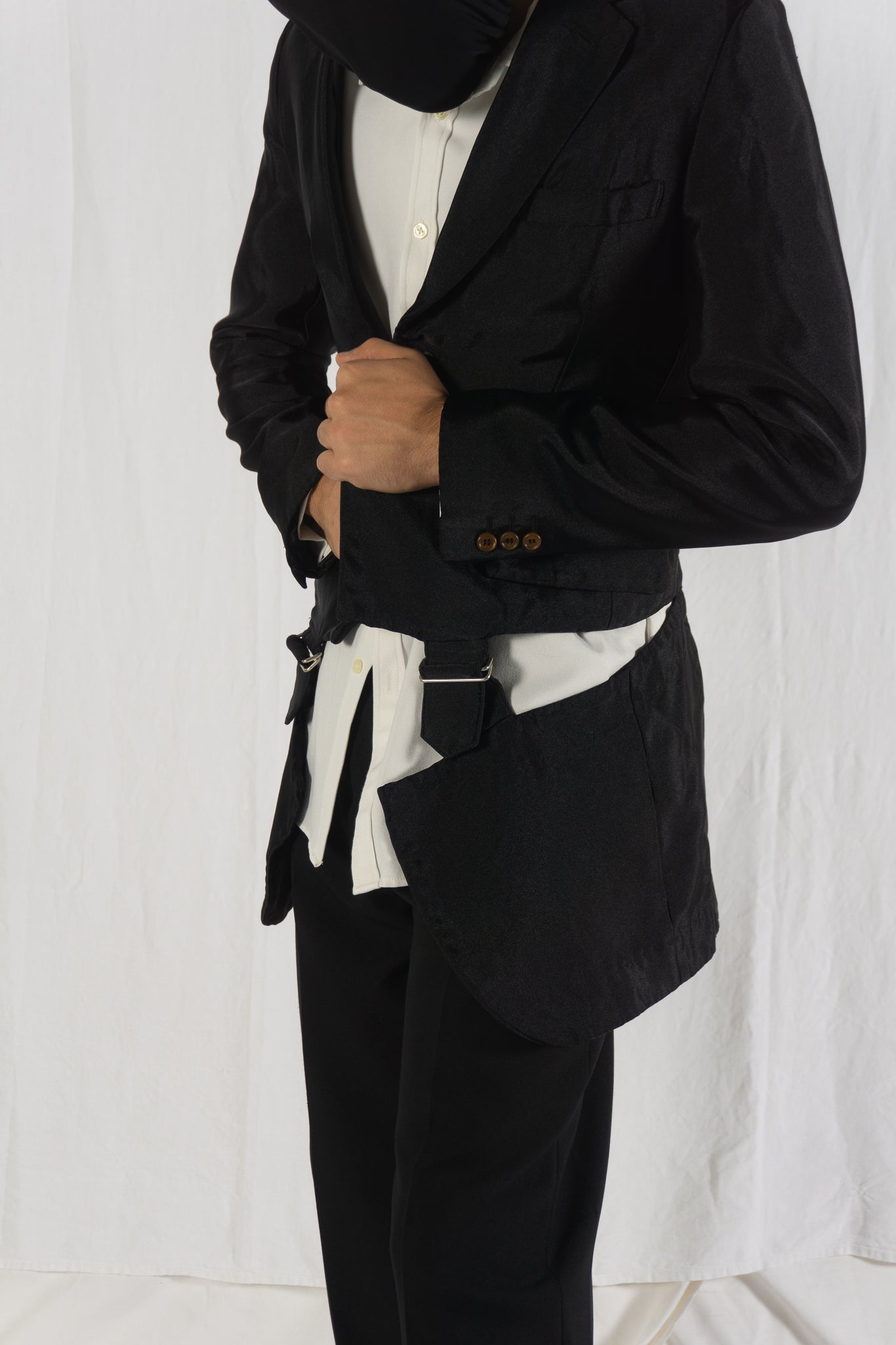 Comme des Garçons Homme Plus SS20 deconstructed jacket – detail view | Recente Studio