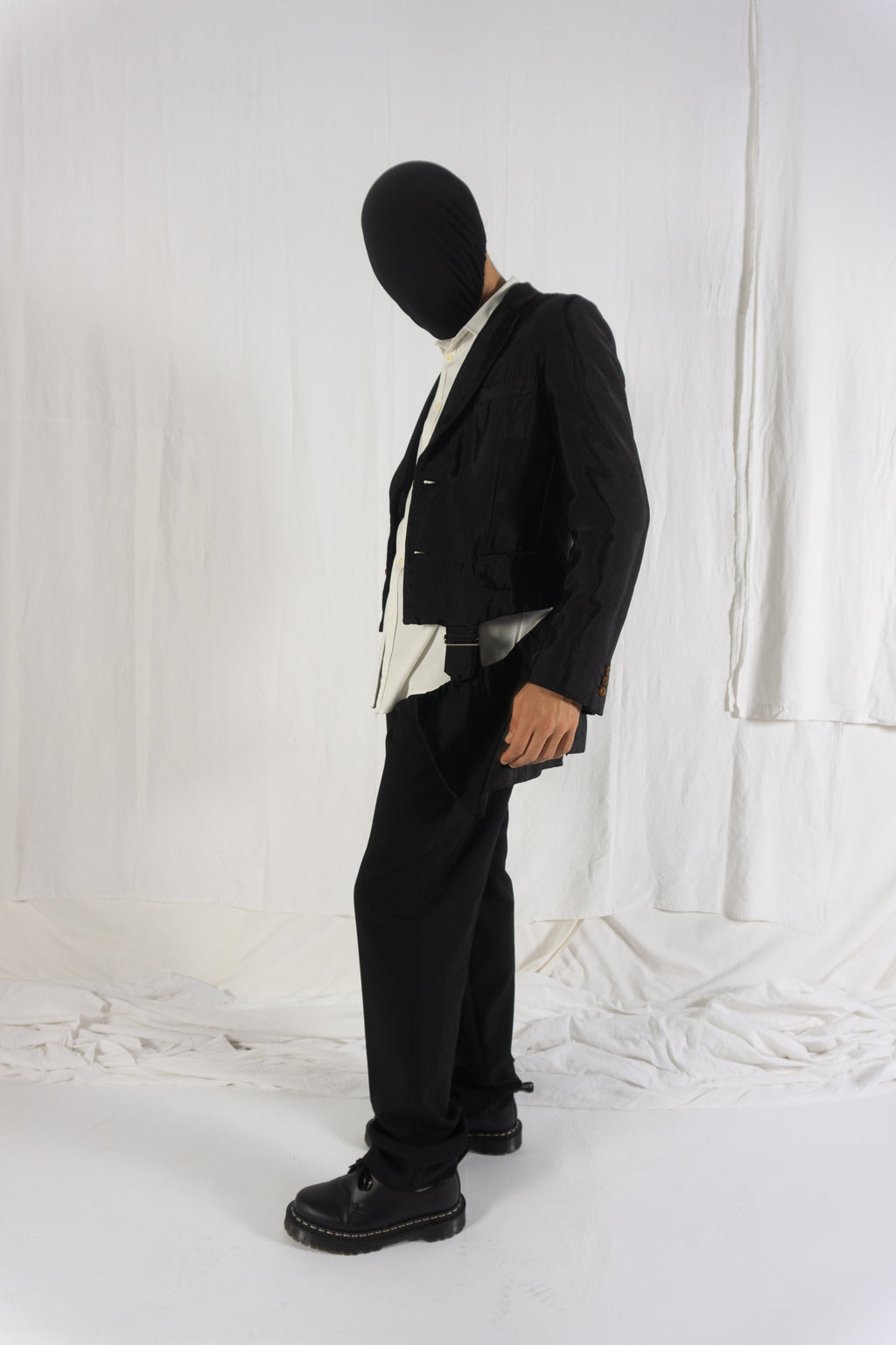 Comme des Garçons Homme Plus SS20 deconstructed jacket – collar detail | Recente Studio