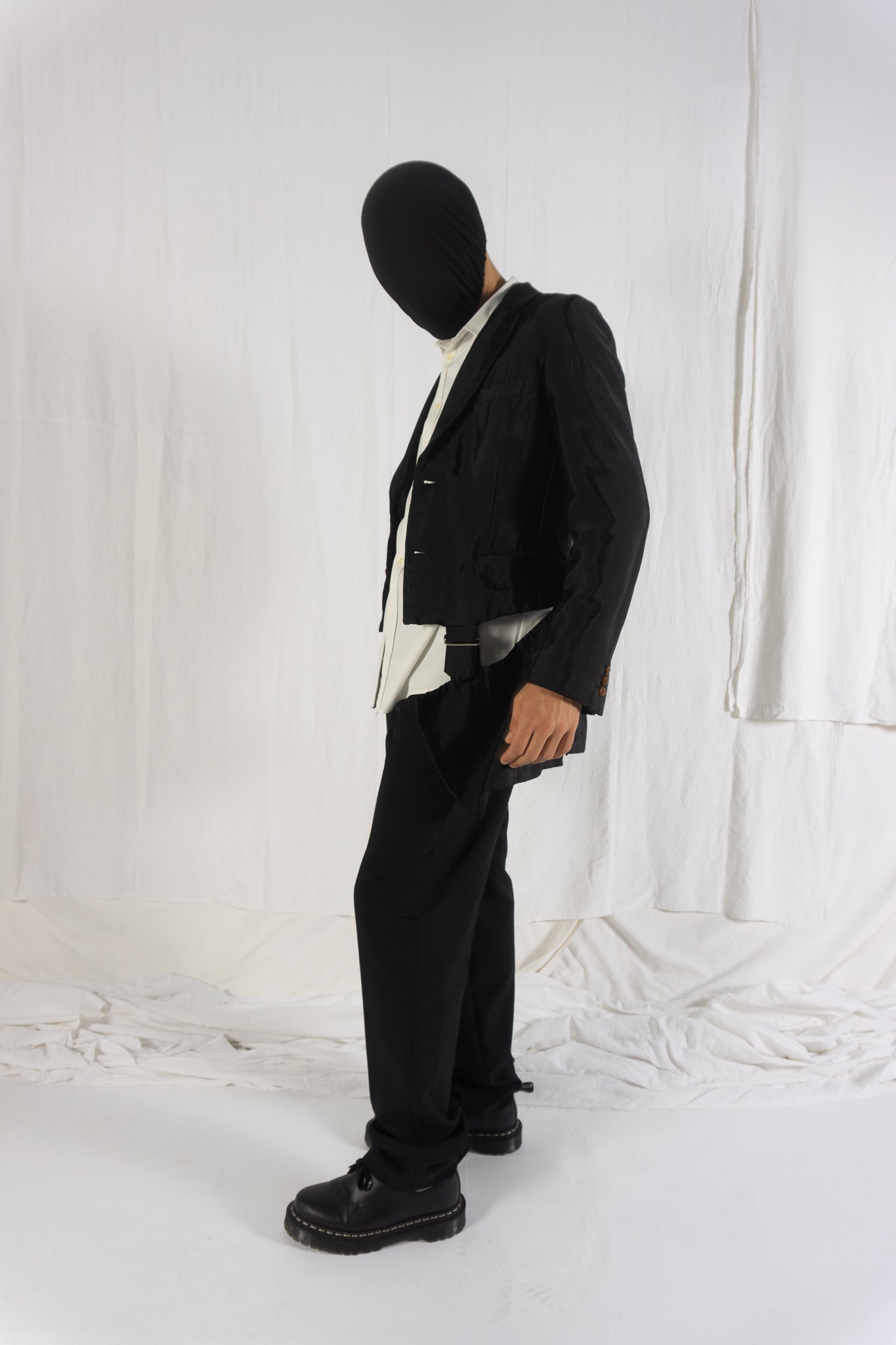 Comme des Garçons Homme Plus SS20 deconstructed jacket – collar detail | Recente Studio